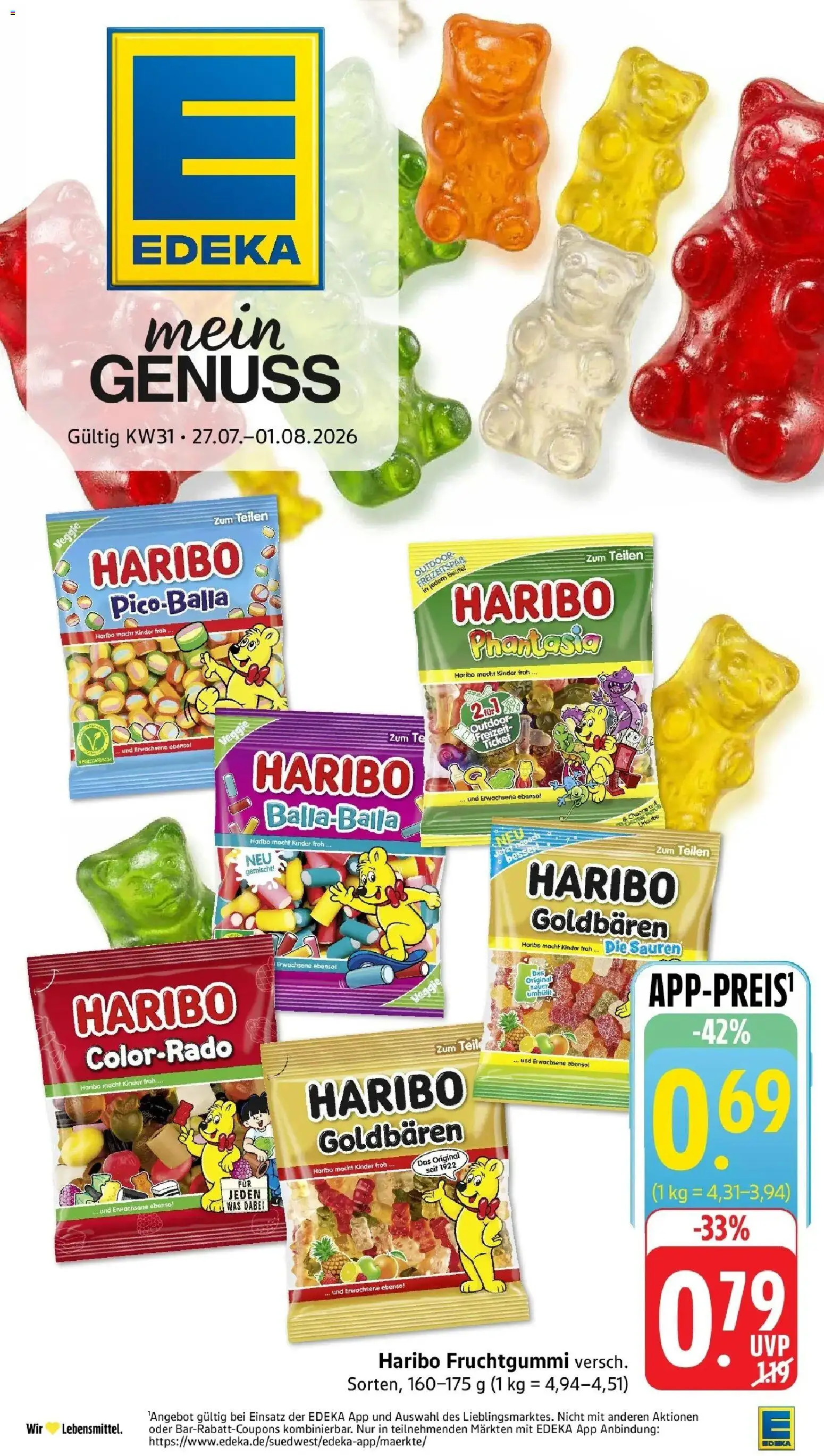 Edeka Prospekt Freiburg – gültig ab 27.07.2026 | Seite: 1 | Produkte: Haribo
