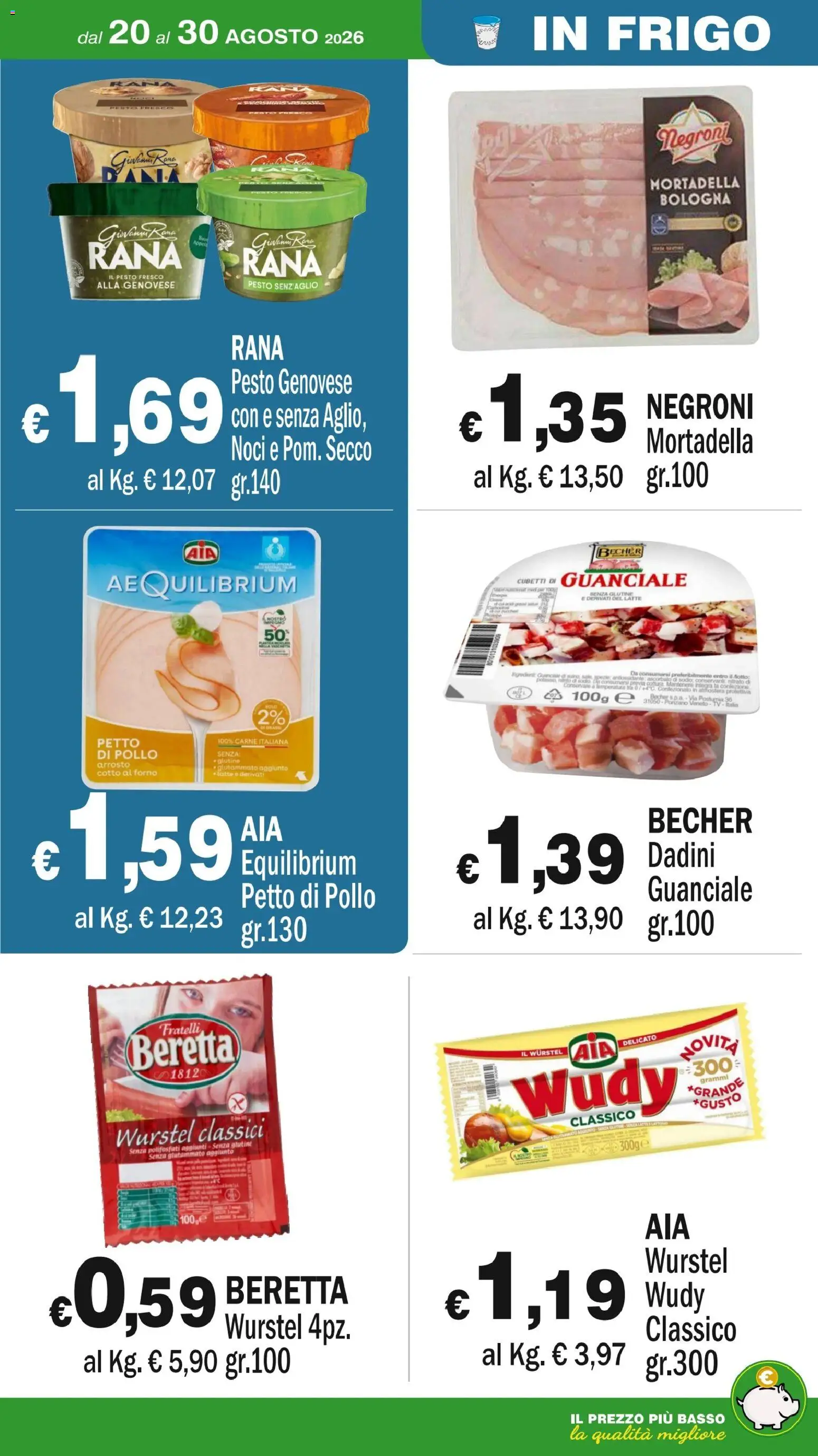 Volantino Primo Prezzo del 20/08/2026 | Pagina: 45 | Prodotti: Petto di Pollo, Pesto, Basso, Guanciale
