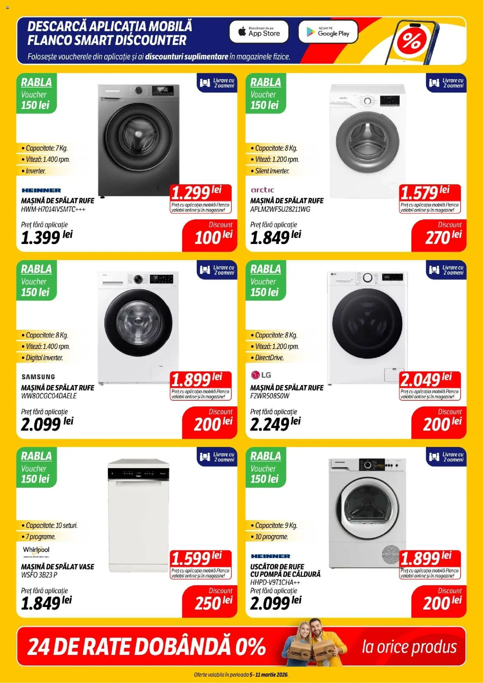 Noul catalog Flanco – valabil de la 05.03.2026 | Pagină: 6 | Produse: Mașină De Spălat, Uscător, Mașină De Spălat Vase