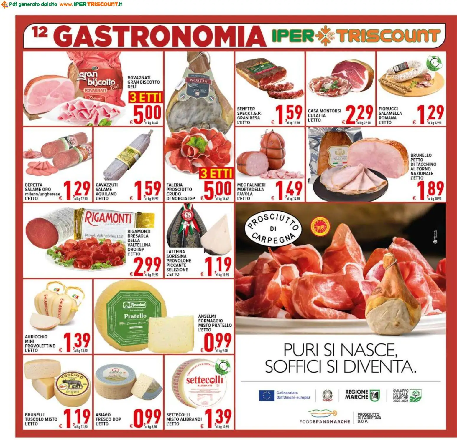 Volantino Ipertriscount del 08.05.2026 | Pagina: 12 | Prodotti: Salamella, Salame, Tacchino, Formaggio