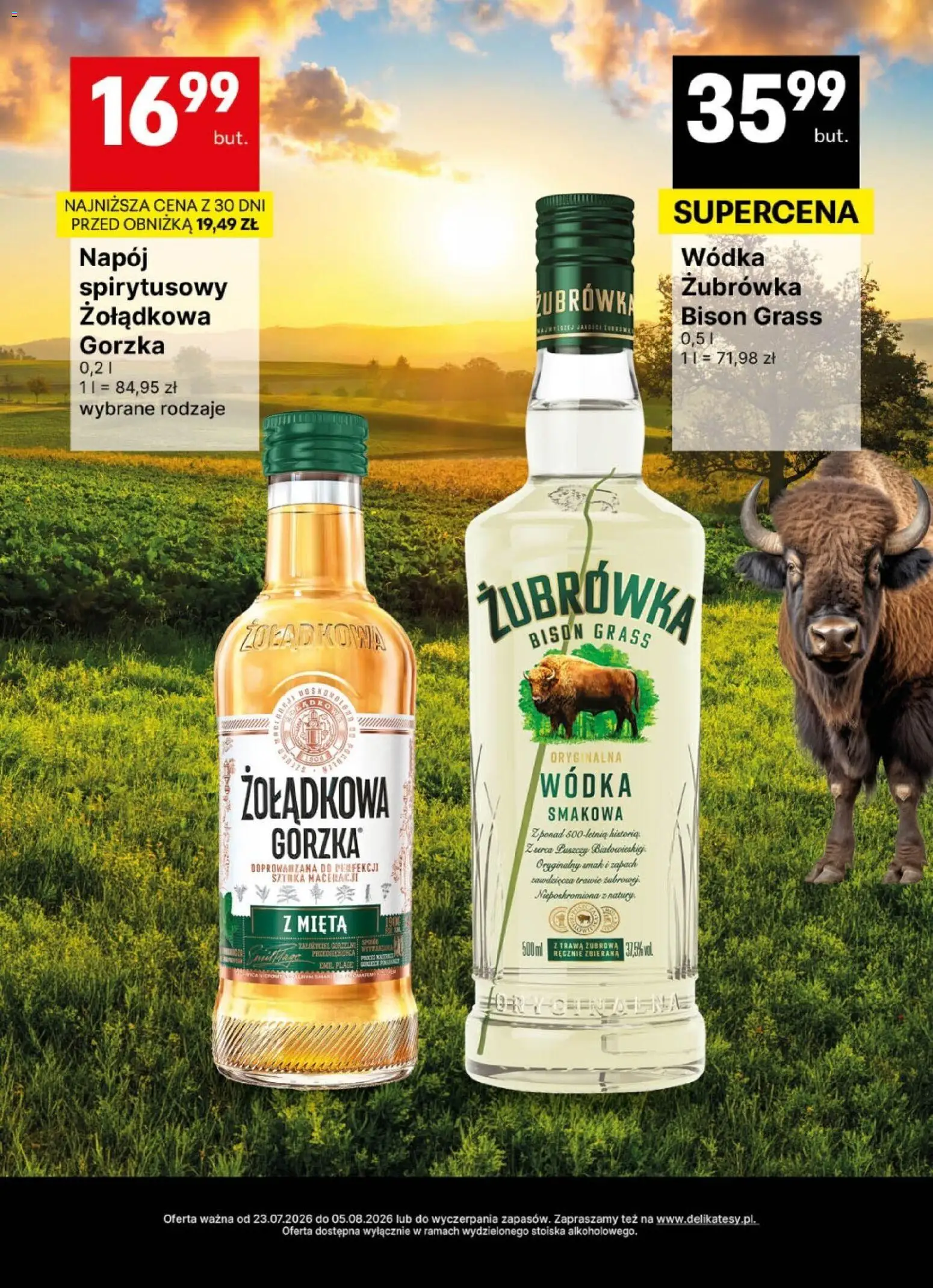 Delikatesy Centrum gazetka - DeliBarek od 23.07.2026 | Strona: 12 | Produkty: Mięta, Żubrówka, Zapach, Wódka