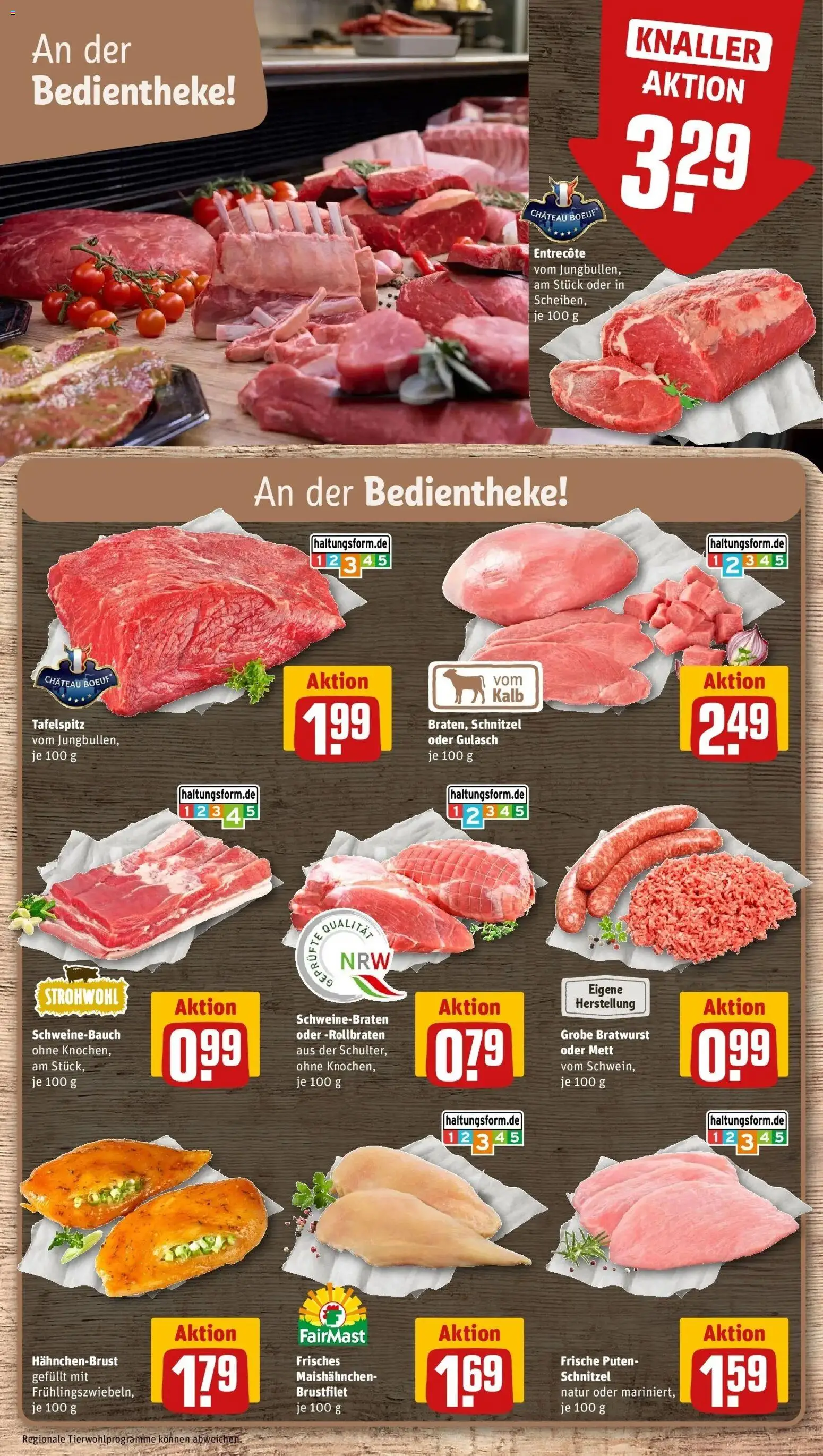 REWE Prospekt ab 05.10.2026 zum Blättern » Angebote | Seite: 10 | Produkte: Schweinebauch, Bratwurst, Schnitzel, Gulasch