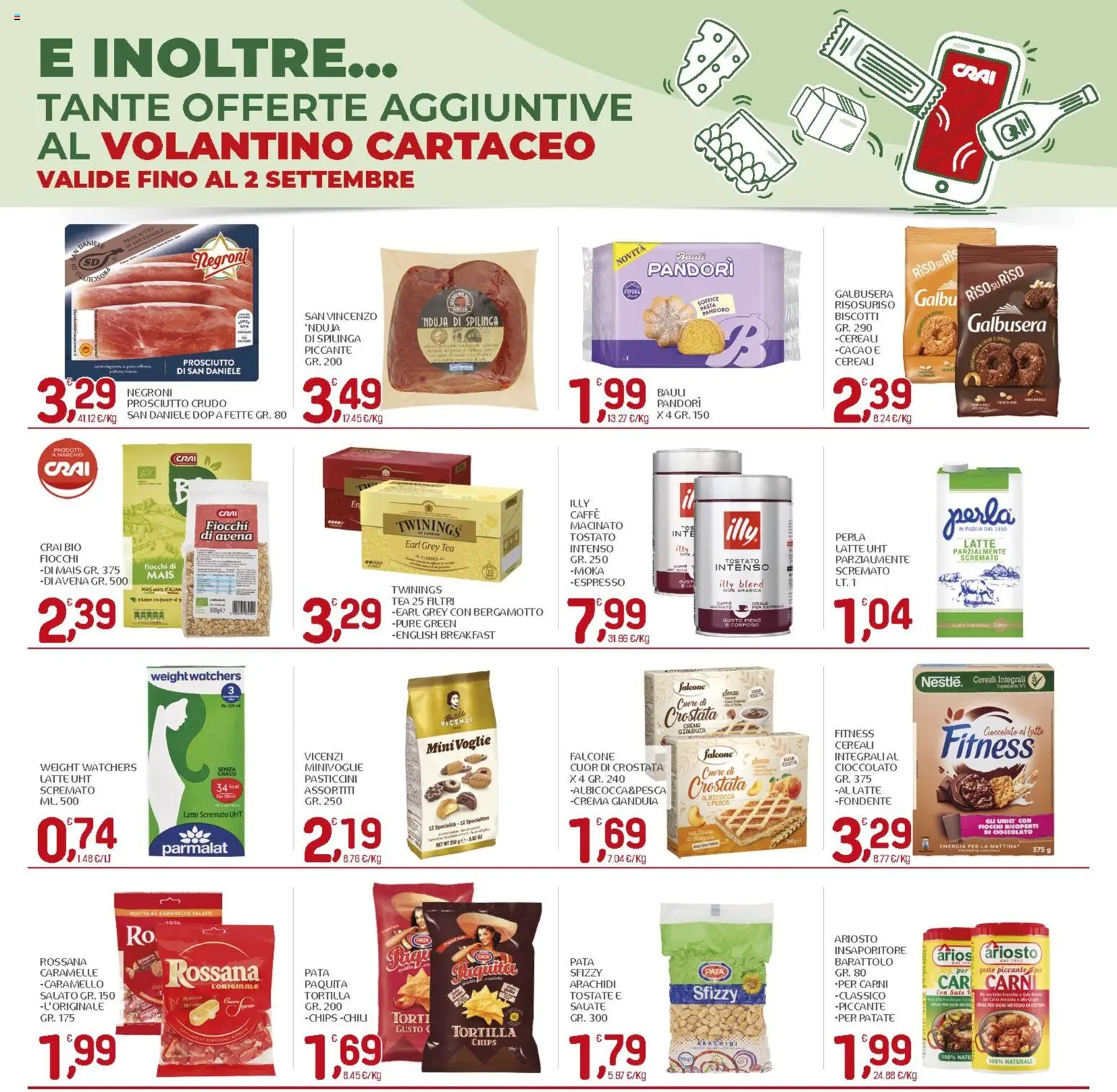 Volantino CRAI del 20/08/2026 | Pagina: 21 | Prodotti: Prosciutto Crudo, Crema, Caramelle, Patate