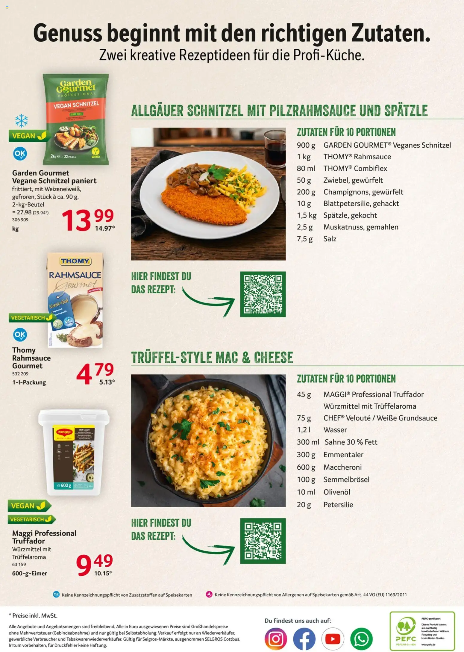 Selgros Gastronomie – gültig ab 15.10.2026 | Seite: 20 | Produkte: Maggi, Olivenol, Petersilie, Sahne