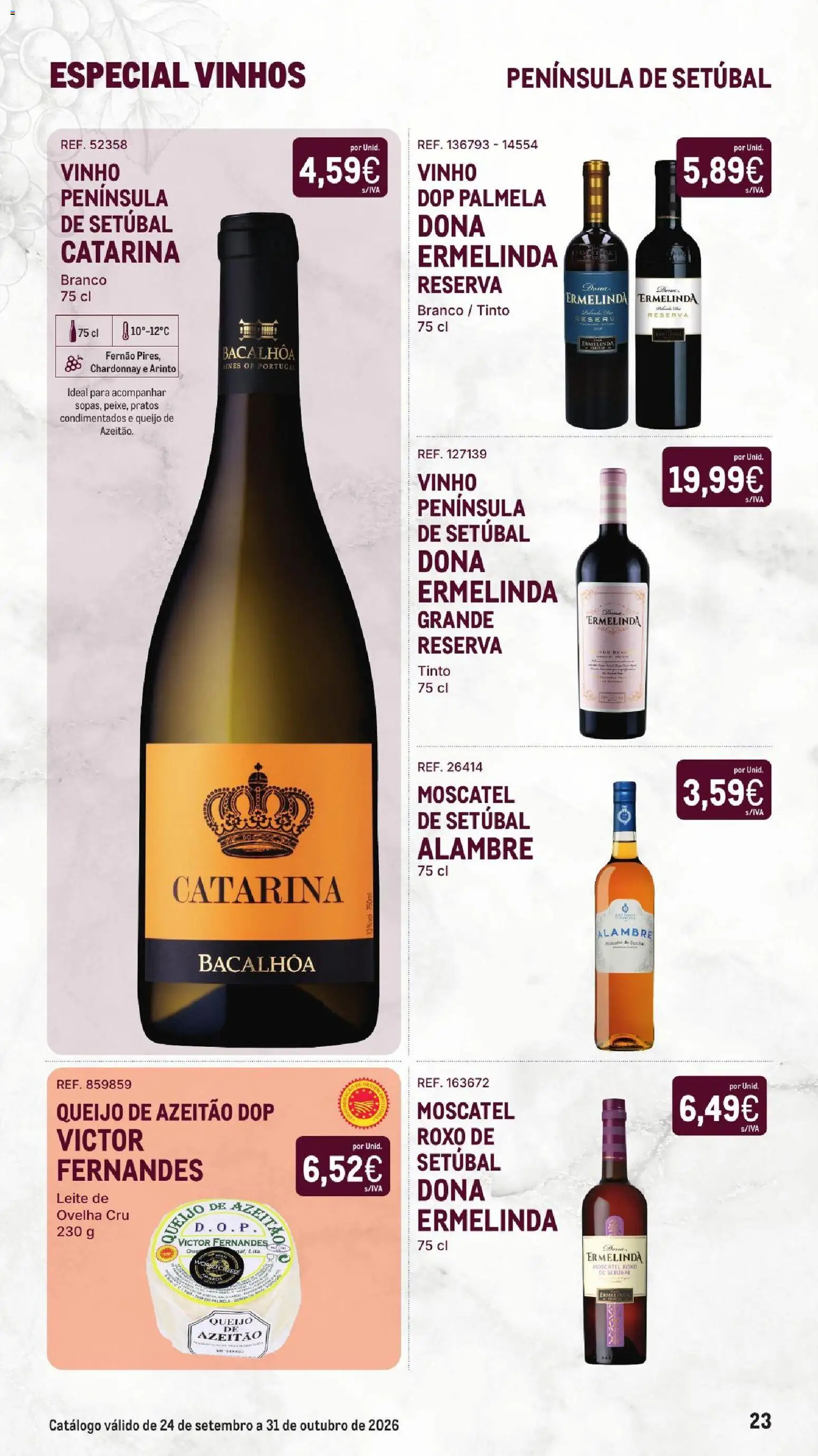 Makro Especial Vinhos │ válido de 24/09/2026 | Página: 23 | Produtos: Pratos, Leite, Queijo, Vinho