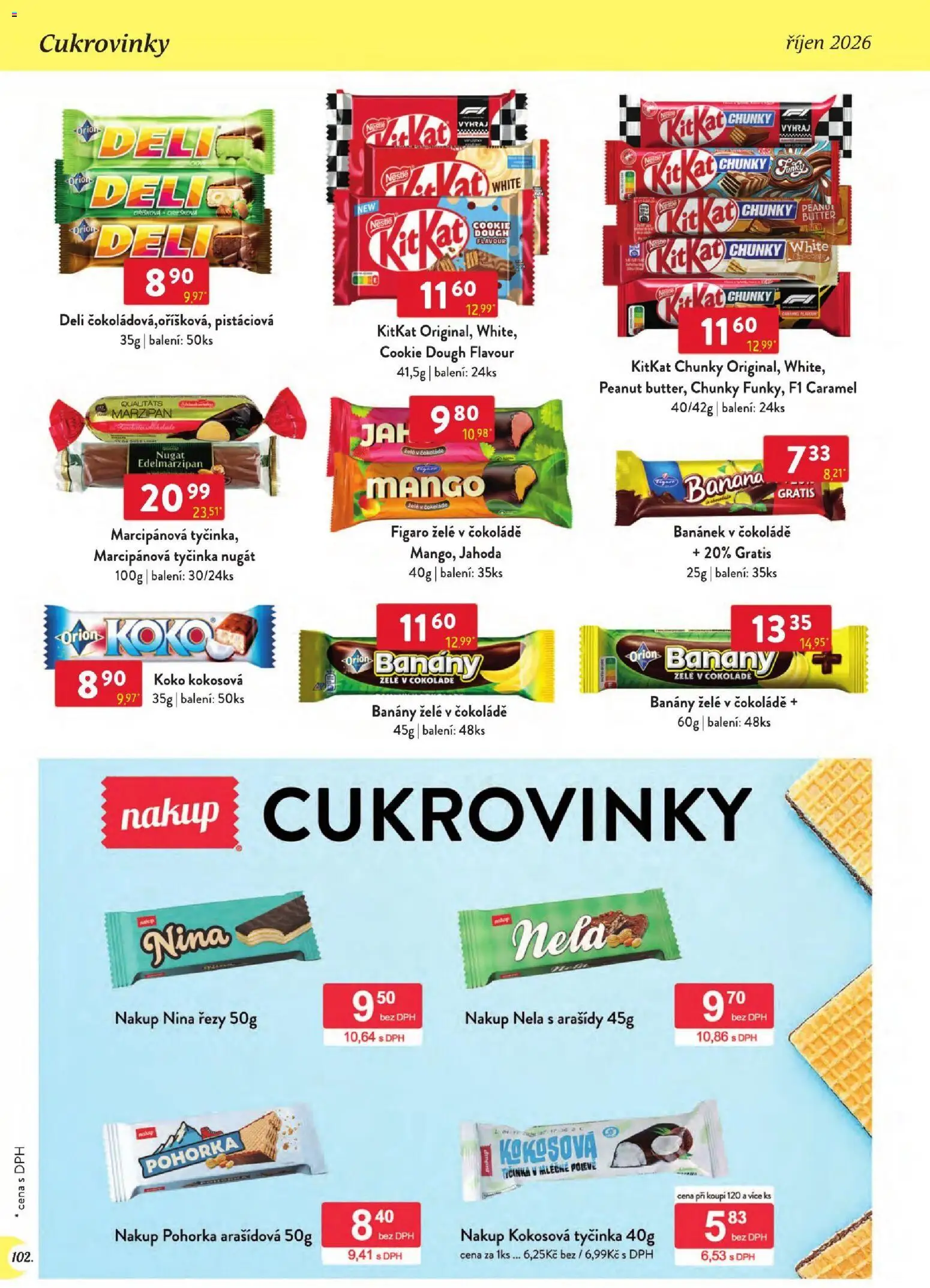 Astur & Qanto leták - Velkoobchod 10/2026 od 01.10.2026 | Strana: 102 | Produkty: Mango, Banány, Arašídy, Cukrovinky