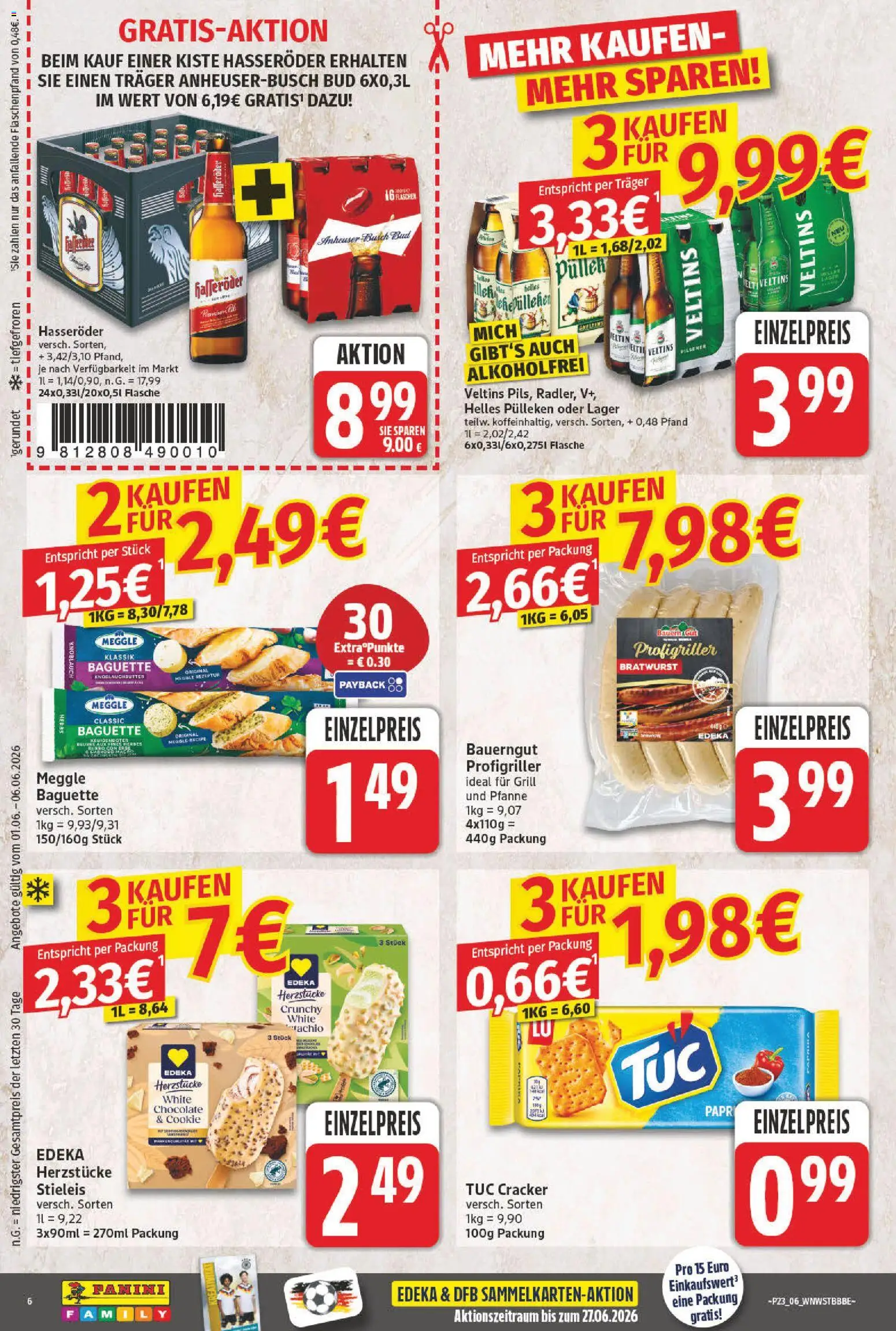 NP Discount Prospekt – gültig ab 01.06.2026 | Seite: 6 | Produkte: Helles pulleken, Grill, Baguette, Veltins