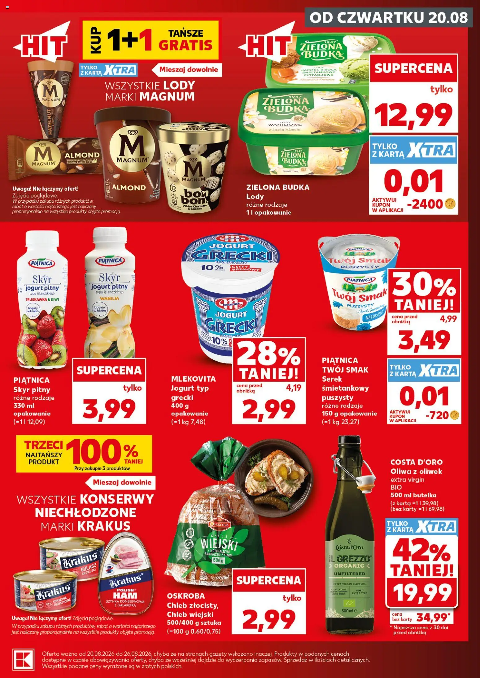 Kaufland Polsko leták - Mocny start od 24.08.2026 | Strana: 7 | Produkty: Chléb, Cookies, Skyr, Magnum