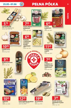Pogląd oferty "E.Leclerc gazetka - Tychy" - ważna od 25.05.2026 | Strona: 9 | Produkty: Frankfurterki, Szynka, Ser parmezan, Naleśniki
