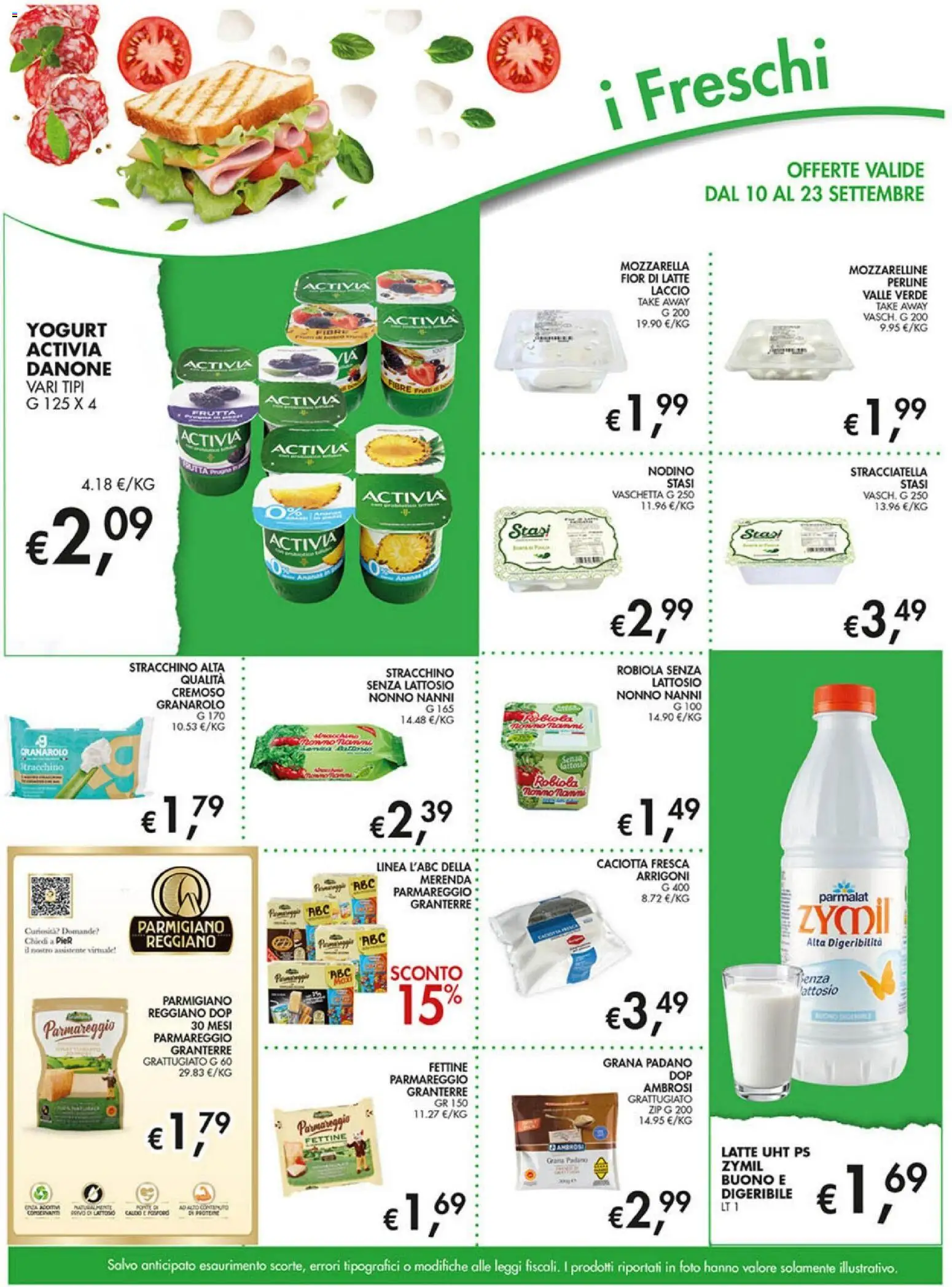 Volantino Coal del 10/09/2026 | Pagina: 9 | Prodotti: Yogurt, Latte, Grana Padano, Stracciatella