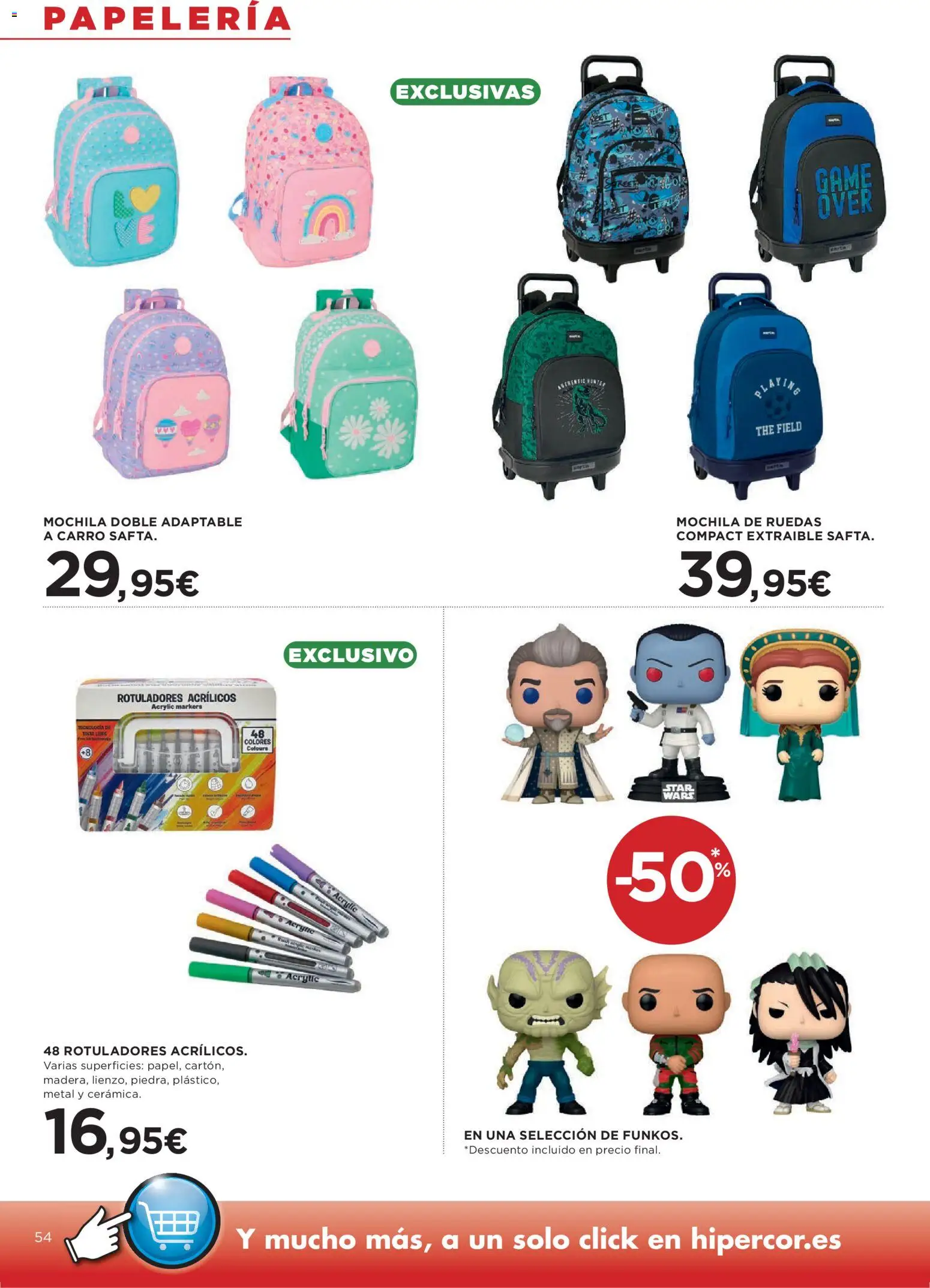 Hipercor catálogo │ válido desde el 16/07/2026 | Página: 54 | Productos: Mochila