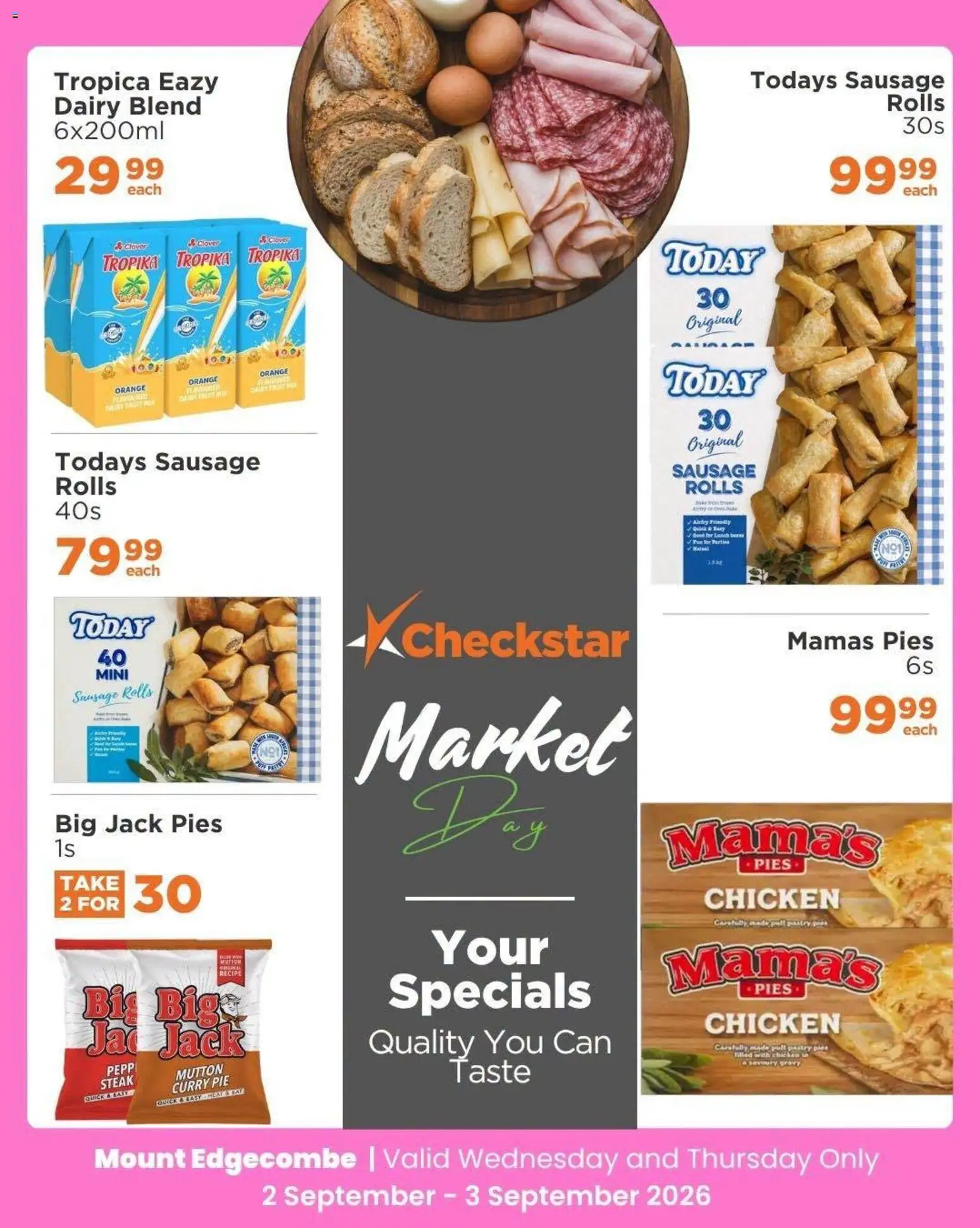 New Check Star catalogue – valid from 02/09/2026 | Page: 8 | Products: Chicken, Dairy blend, Sausage, Pastry