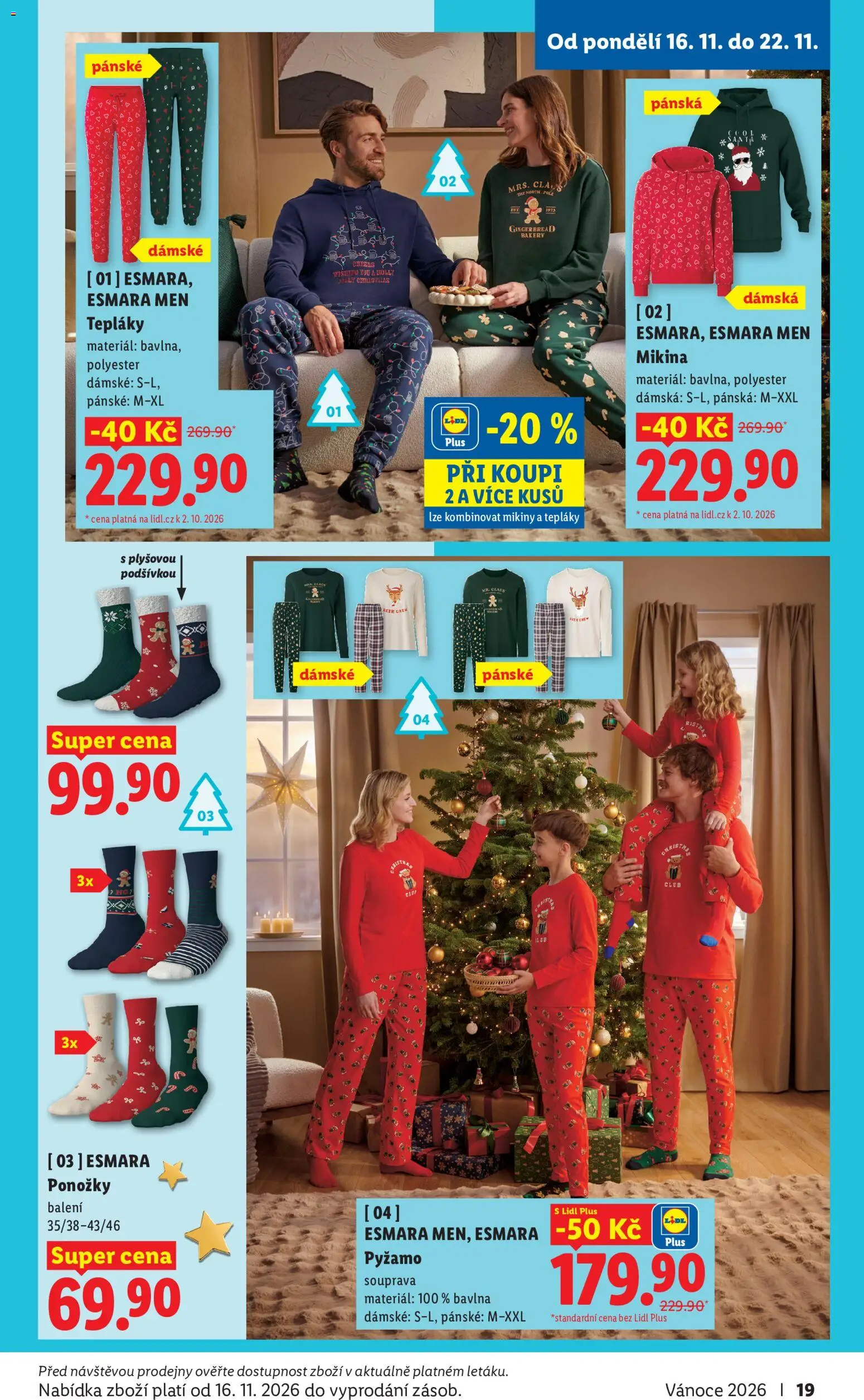 Lidl leták - Vánoční inspirace 2026 od 19.10.2026 | Strana: 19 | Produkty: Mikina, Pyžamo, Mikiny, Tepláky