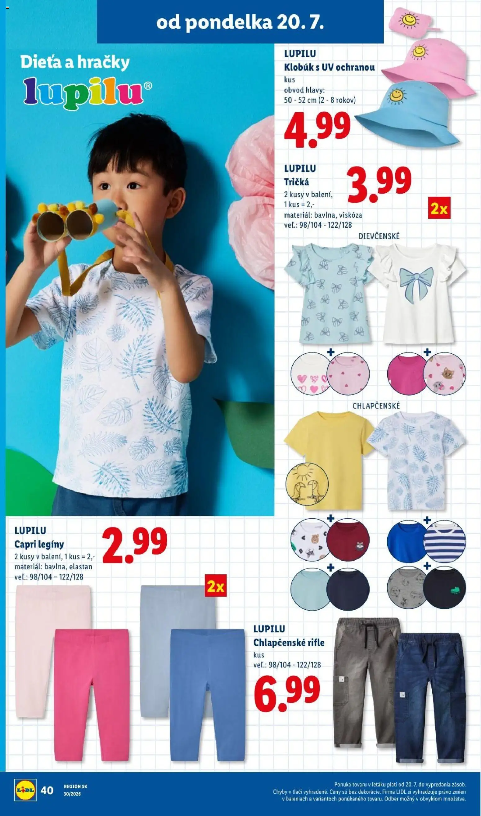 Nové Lidl akcie – leták je platný od 20.07.2026 | Strana: 66 | Produkty: Legíny, Klobúk, Hračky