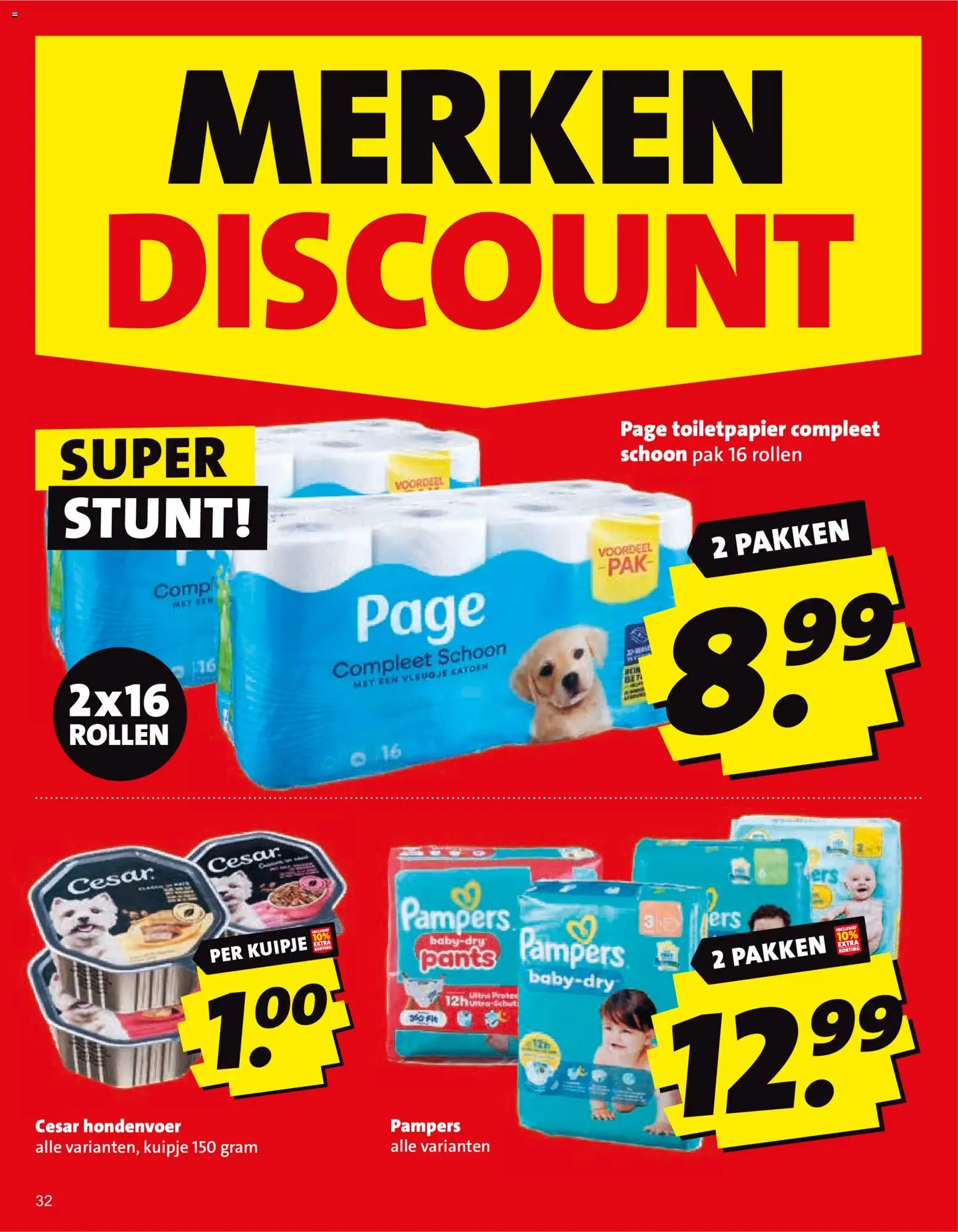 {H1} | Pagina: 32 | Producten: Hondenvoer, Pampers, Toiletpapier