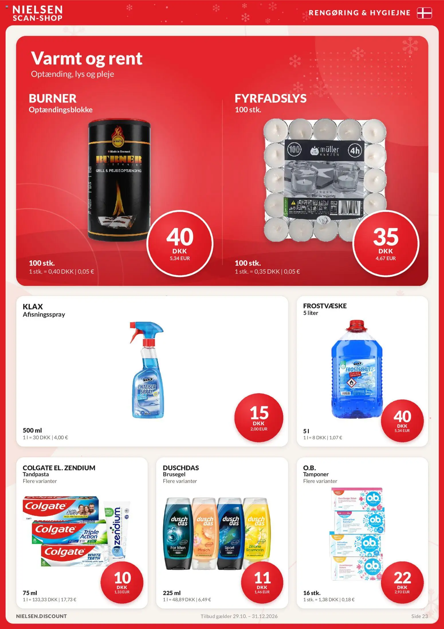 Nielsen Discount tilbudsavis – gyldig fra 29/10/2026 | Side: 23 | Produkter: Tandpasta, Grill
