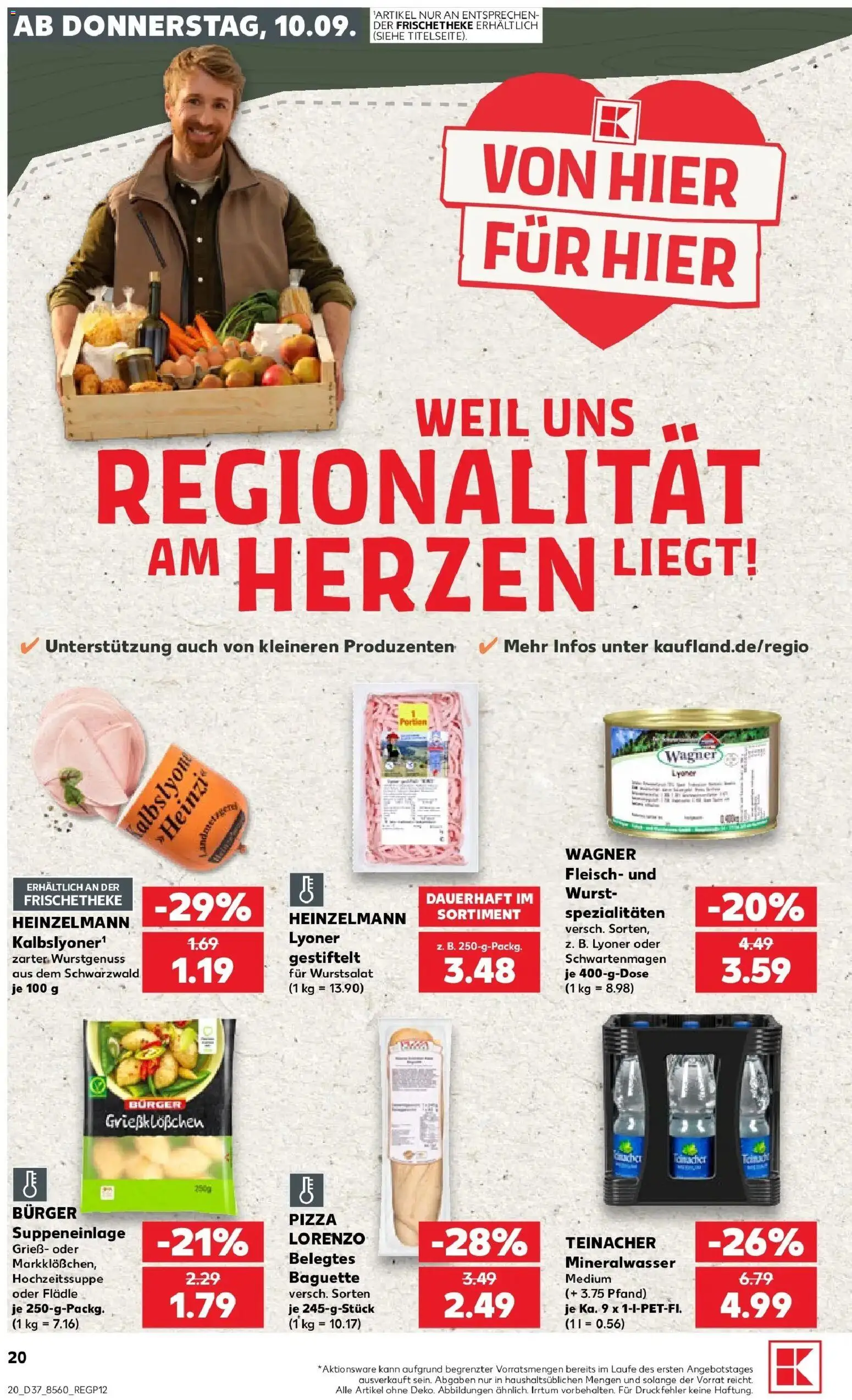 Prospekt Kaufland ab 10.09.2026 » Angebote Online zum Blättern | Seite: 20 | Produkte: Grieß, Spezialitäten, Baguette, Pizza