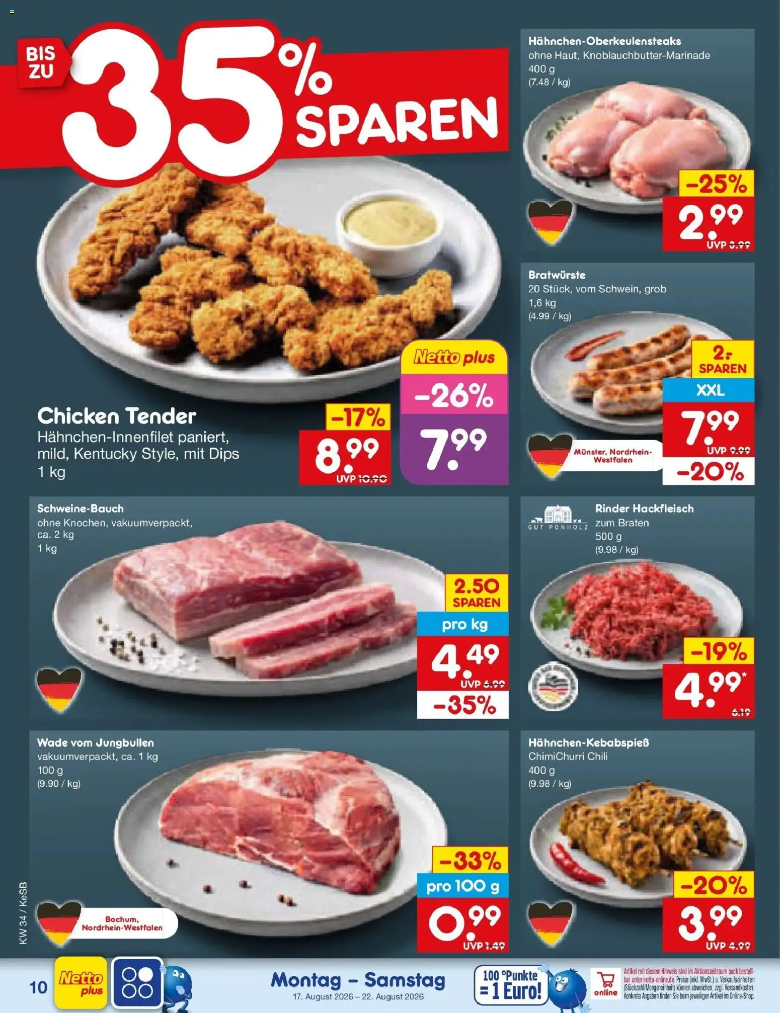 Netto Marken-Discount Prospekt Kruft – gültig ab 17.08.2026 | Seite: 12 | Produkte: Schweinebauch, Chili, Hackfleisch