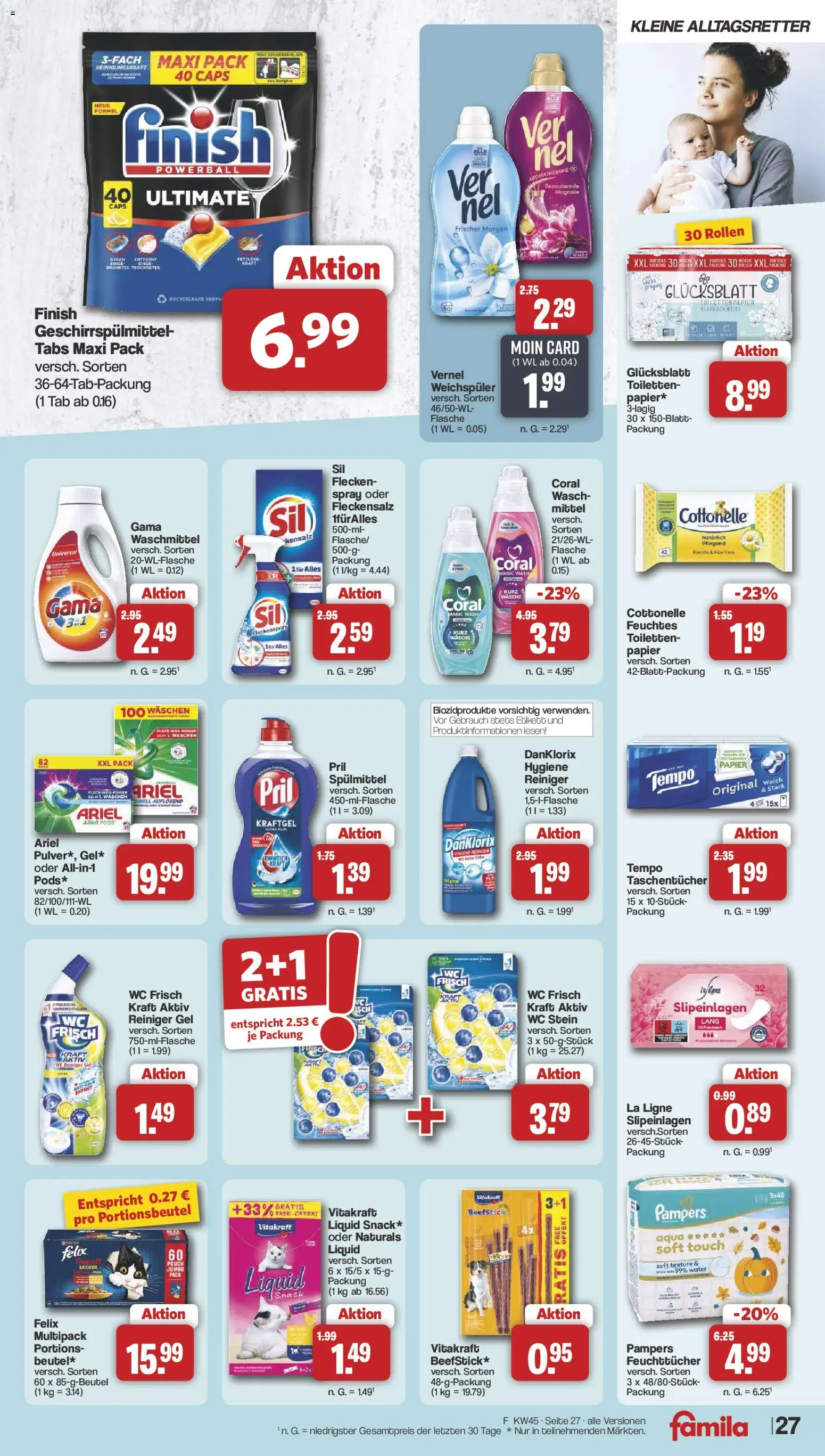 Famila Nordwest Kusten Days – gültig ab 02.11.2026 | Seite: 27 | Produkte: Coral, Geschirrspülmittel, WC Stein, Pril