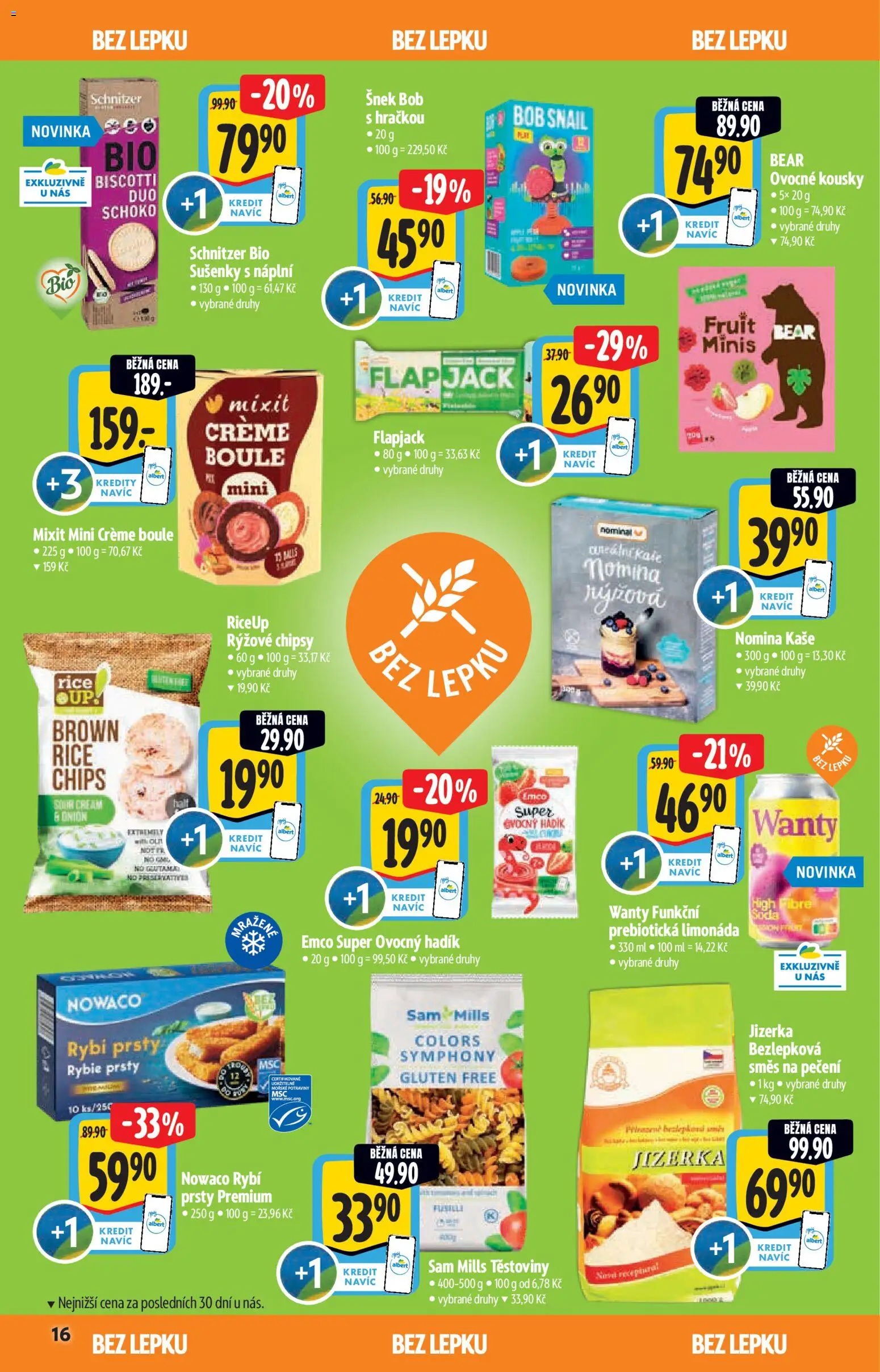 Albert katalog - Hypermarket - Bio od 13.05.2026 | Strana: 16 | Produkty: Limonáda, Chipsy, Rýžové chipsy, Kaše
