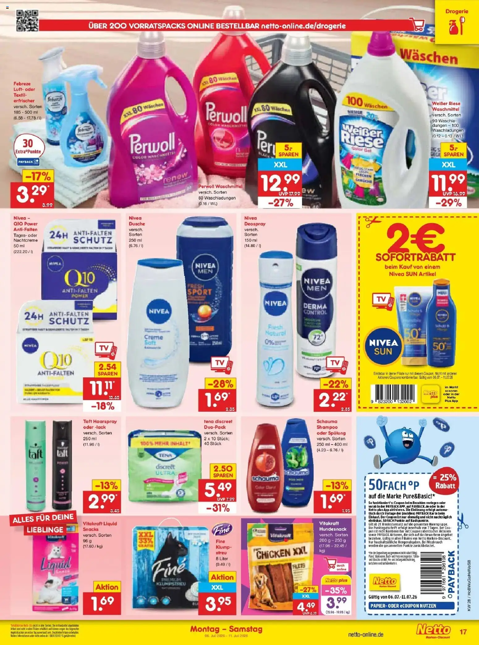 Netto Marken-Discount - Netto: Wochenangebote – gültig ab 05.07.2026 | Seite: 25 | Produkte: Perwoll, Spülung, Haarspray, Nachtcreme