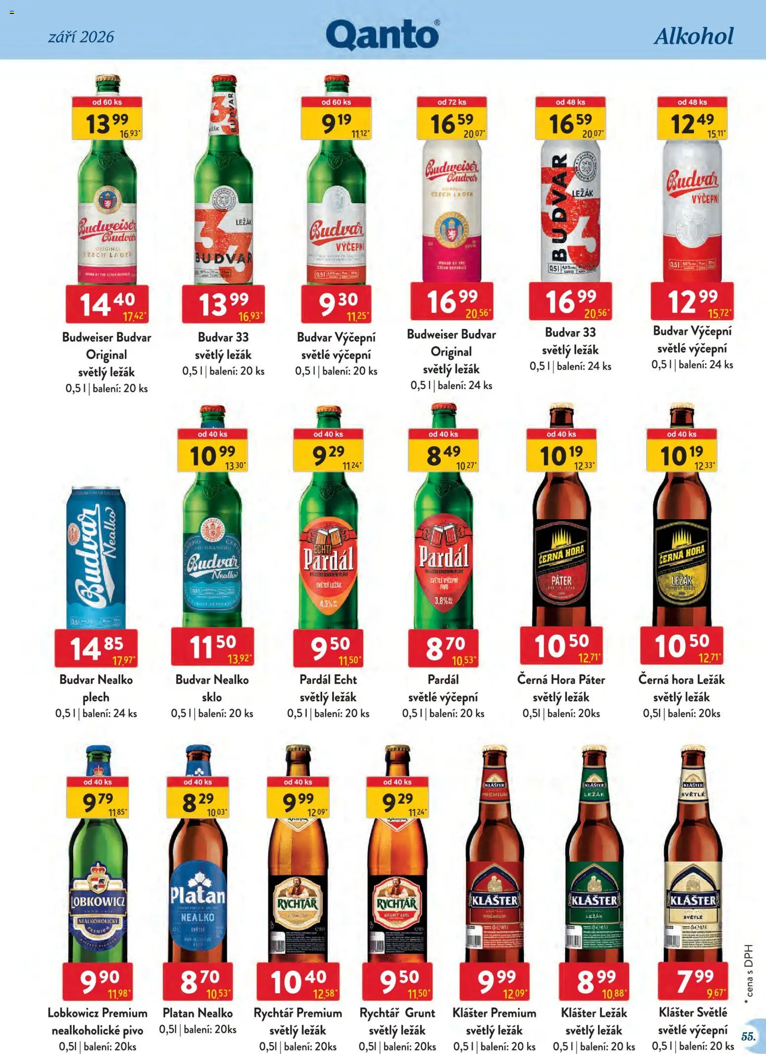 Astur & Qanto leták - Velkoobchod 09/2026 od 01.09.2026 | Strana: 55 | Produkty: Budvar, Pardál, Plech, Alkohol