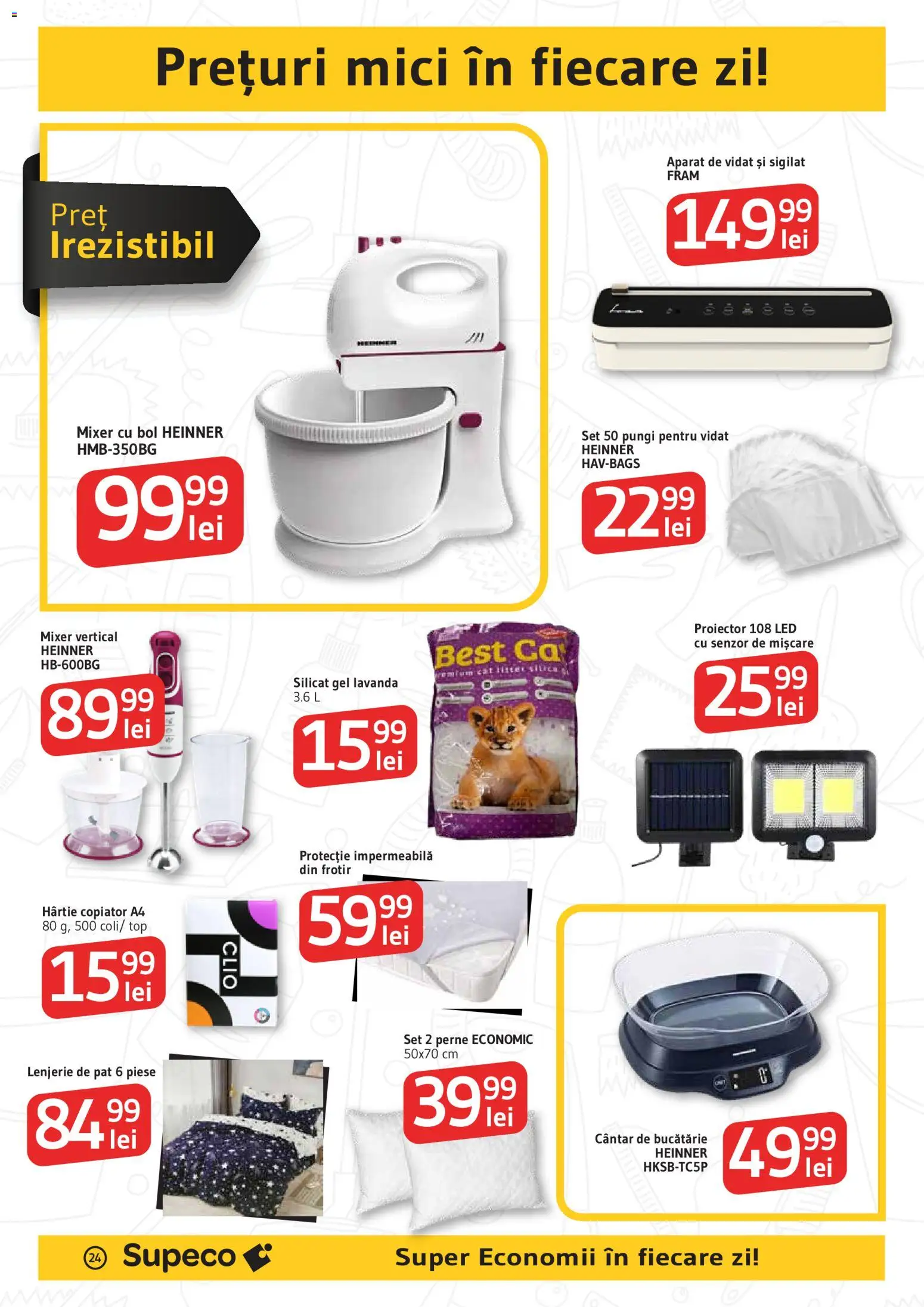 Noul catalog Supeco – valabil de la 16.04.2026 | Pagină: 24 | Produse: Lenjerie de pat, Bucătărie, Babak, Mici