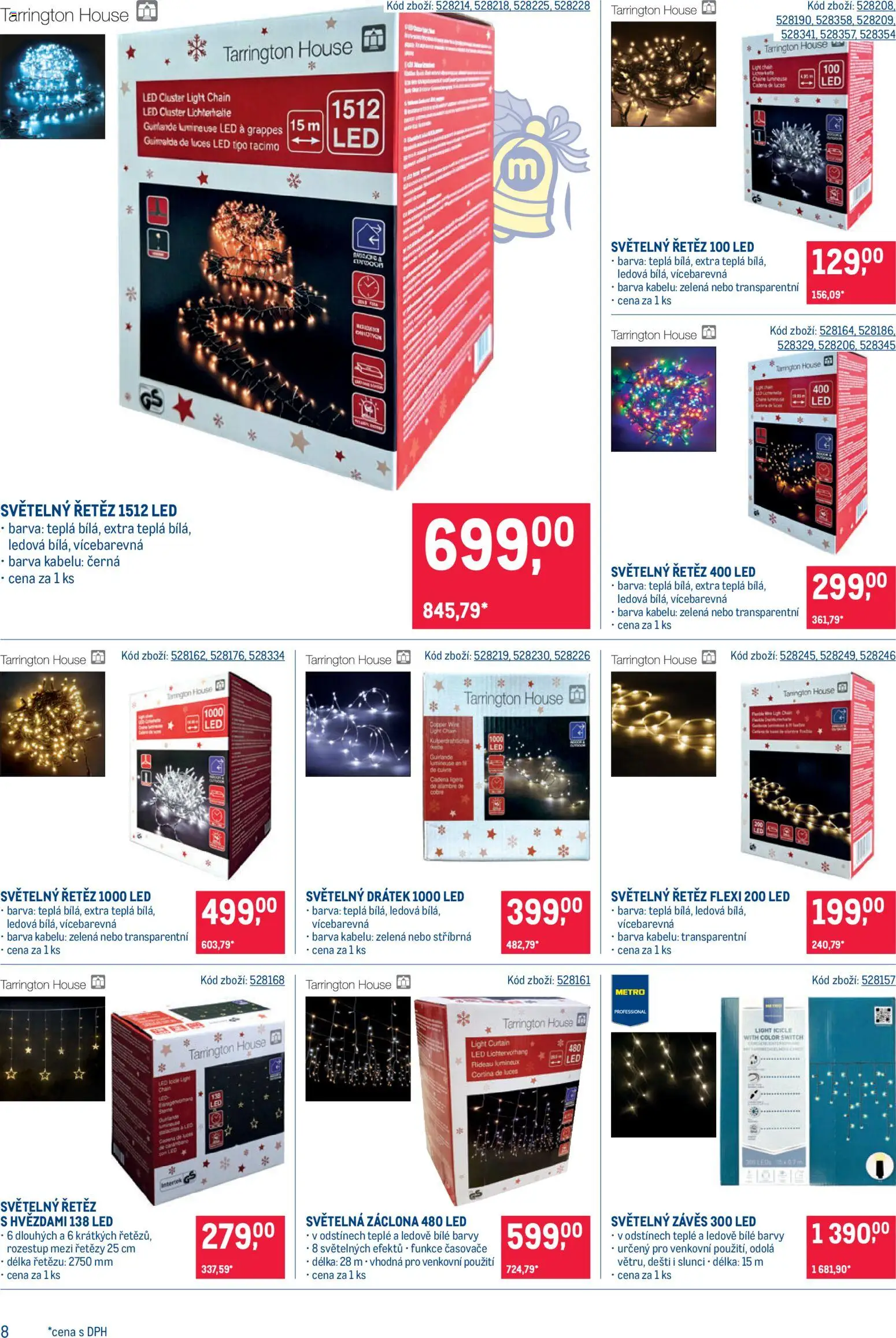 Makro leták - Dekorace od 21.10.2026 | Strana: 8 | Produkty: Závěs, Světelný řetěz, Barvy, LED