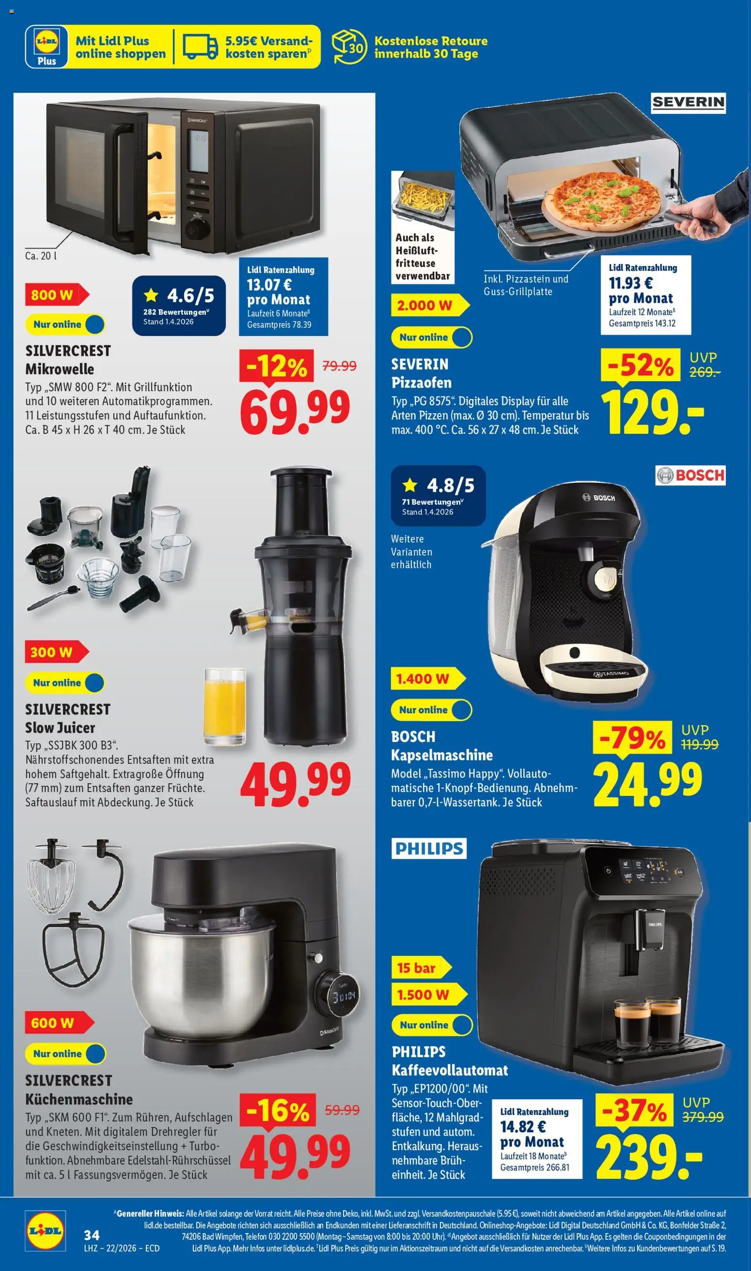 Lidl Prospekt – gültig ab 26.05.2026 | Seite: 4 | Produkte: Philips, Kaffeevollautomat, Fritteuse, Telefon