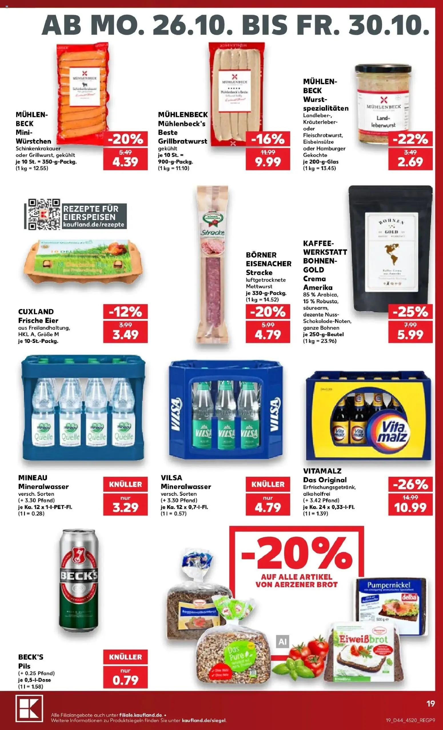 Prospekt Kaufland ab 26.10.2026 » Angebote Online zum Blättern | Seite: 23 | Produkte: Kaffee, Spezialitäten, Mineralwasser, Brot