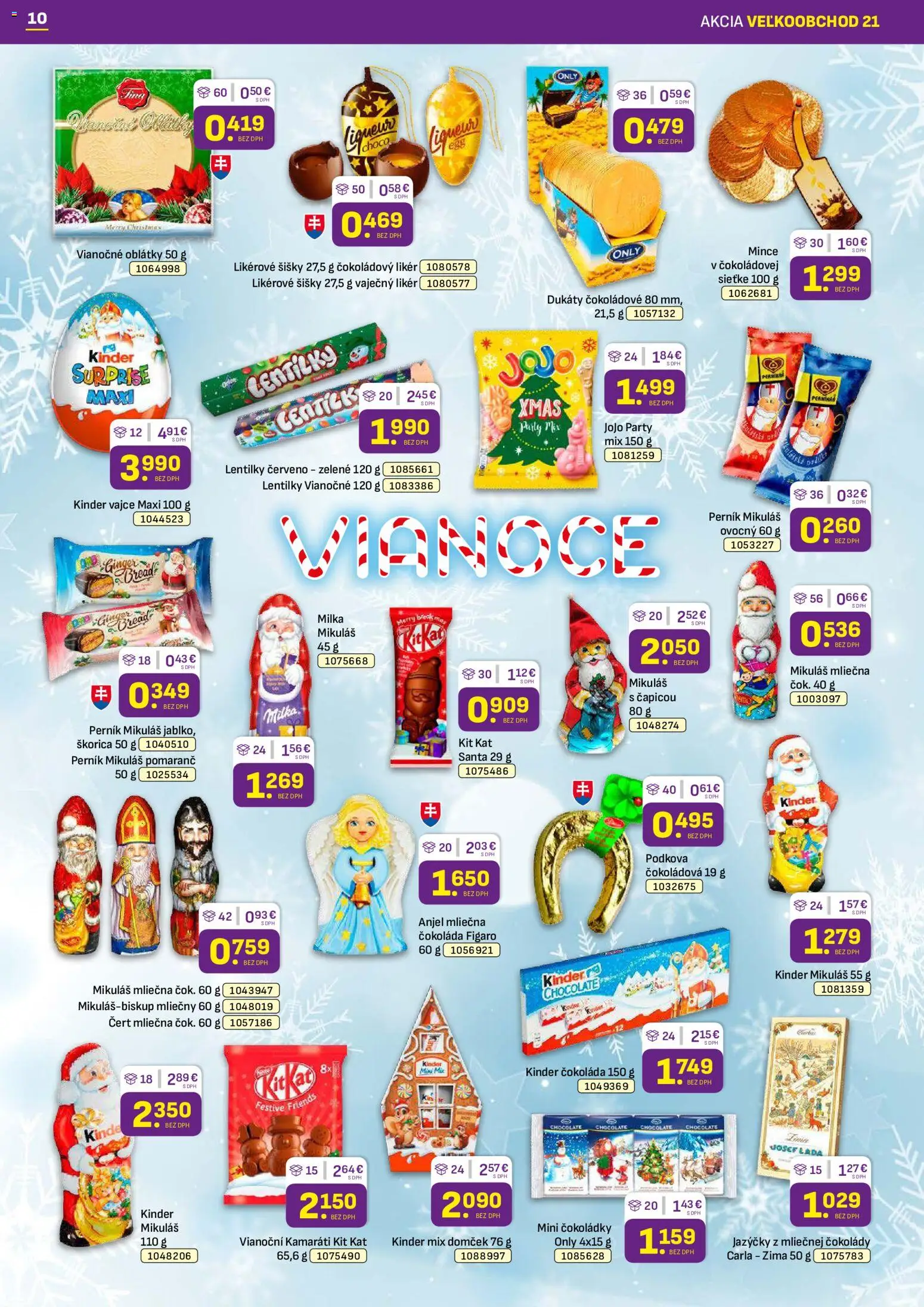 Nové Libex akcie – leták je platný od 19.10.2026 | Strana: 10 | Produkty: Kinder, Čokoláda, Oblátky, Milka