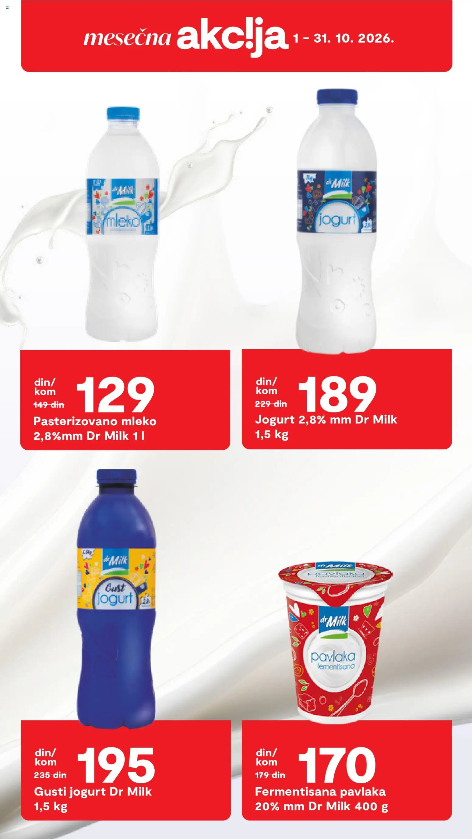 Matijevic katalog - važi od 01.10.2026 | Strana: 26 | Proizvode: Mleko, Jogurt, Pavlaka