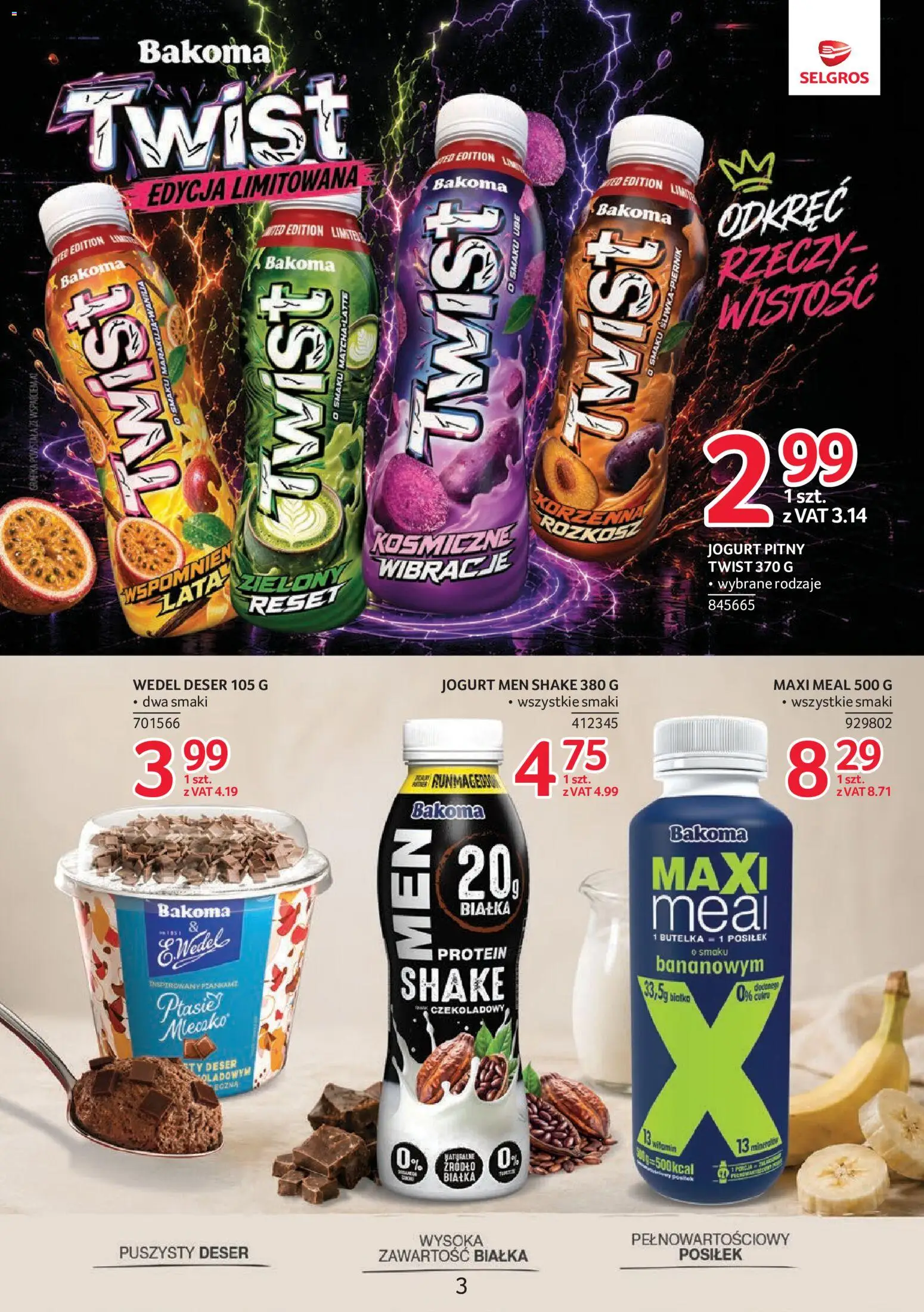 Selgros cash&carry gazetka - Markowe Produkty od 22.10.2026 | Strona: 3 | Produkty: Jogurt pitny, Deser, Jogurt
