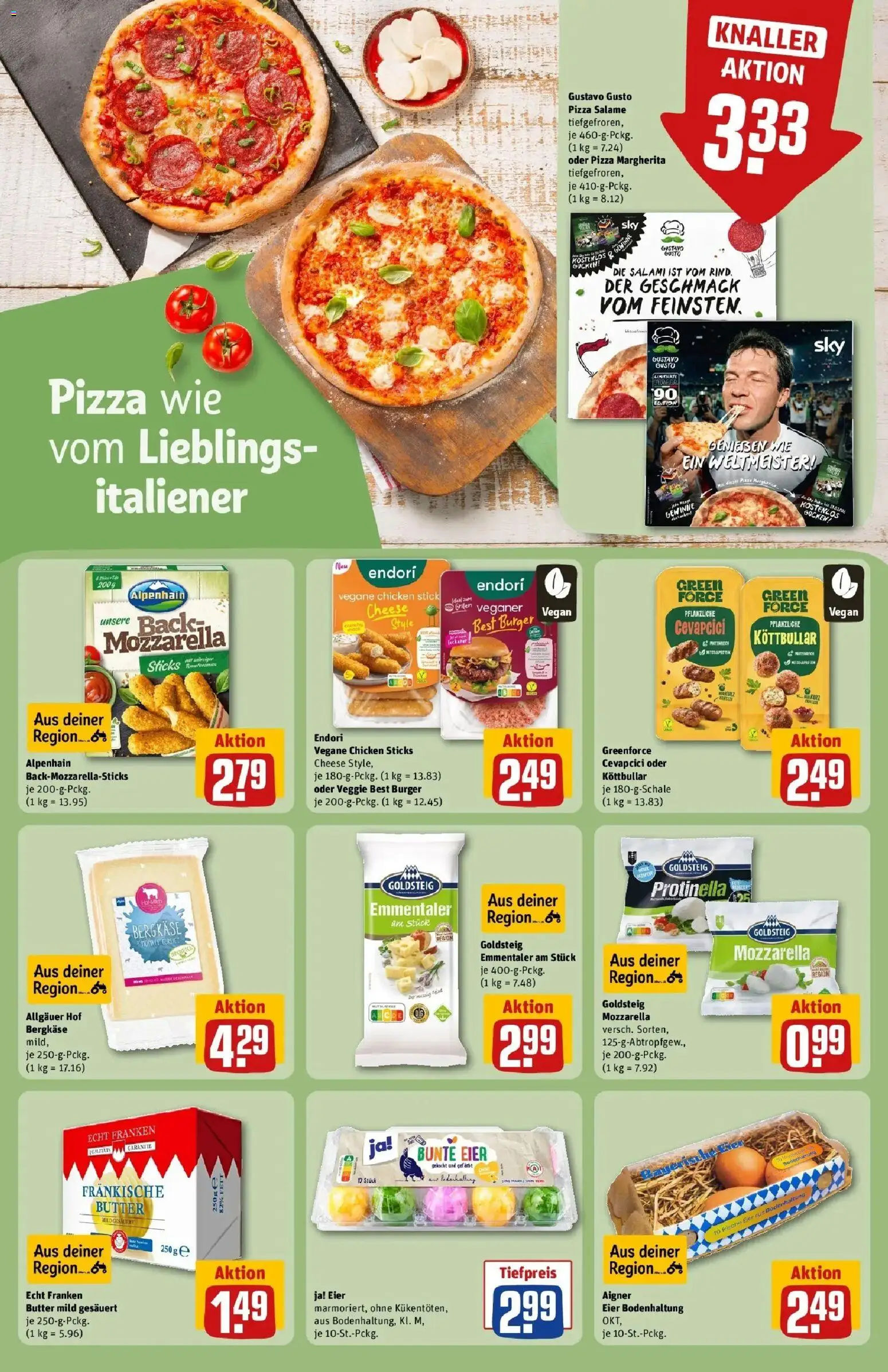 REWE Prospekt ab 03.08.2026 zum Blättern » Angebote | Seite: 17 | Produkte: Butter, Eier, Mozzarella, Salami