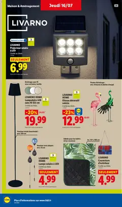 LIDL - Prévisualisation de LIVARNO HOME Lampadaire LED sans fil 123 cm, Lampadaire LED sans fil 123 cm. L'unité au choix. valide à partir de 16/07/2026 | Page: 30