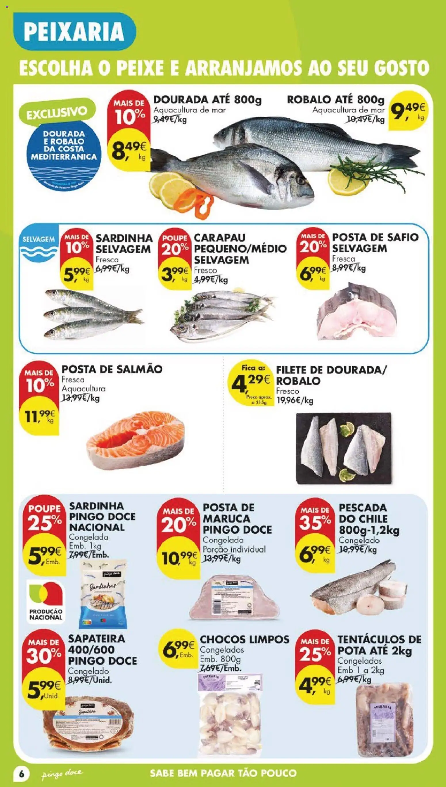 Pingo Doce folheto │ válido de 11/08/2026 | Página: 8 | Produtos: Pescada, Sardinhas, Sapateira, Peixe