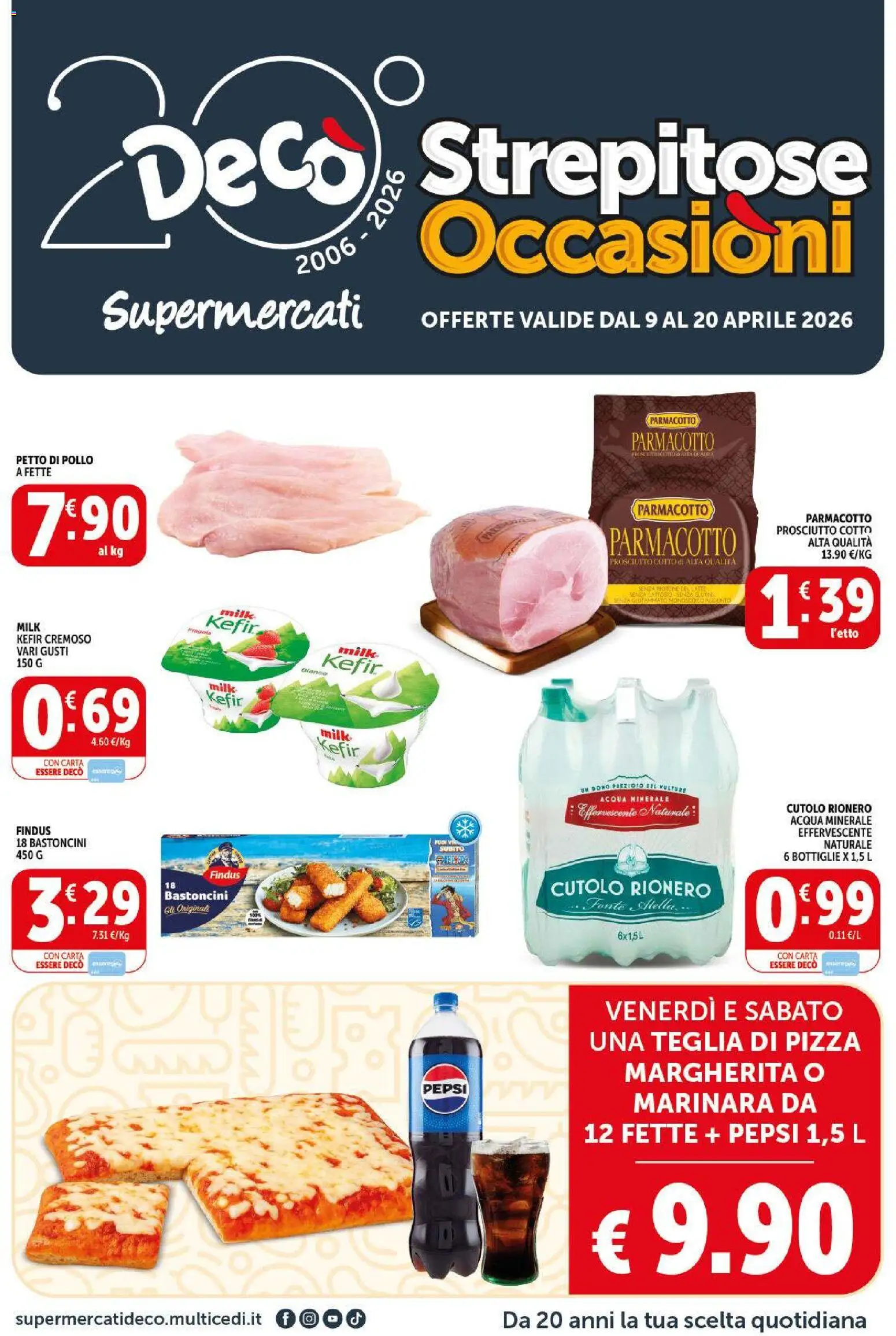 Volantino Decò del 09.04.2026 | Pagina: 1 | Prodotti: Petto di Pollo, Teglia, Pizza, Pepsi