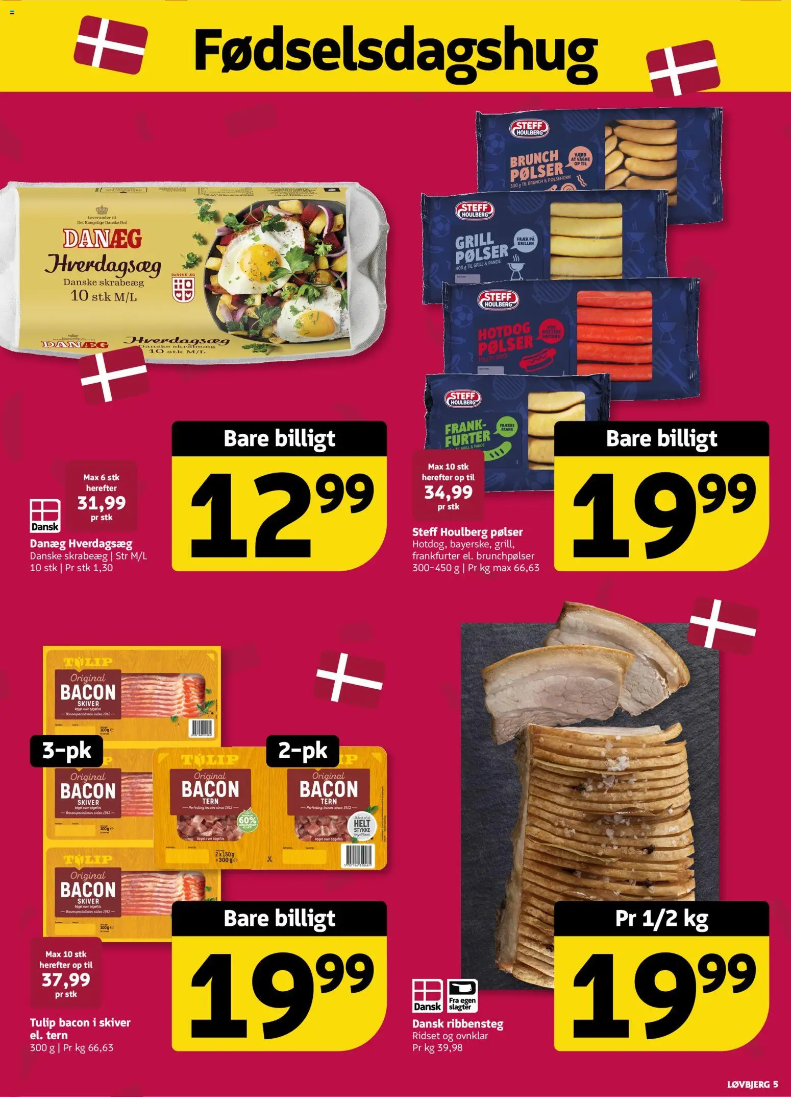 Løvbjerg tilbudsavis – gyldig fra 28/08/2026 | Side: 5 | Produkter: Pølser, Pølsehorn, Bacon, Grill