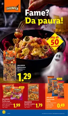 Anteprima del volantino HALLOWEEN Pasta tricolore, 500 g confezione valido a partire dal 01/10/2026 | Pagina: 18 | Prodotti: Pasta, Peperoncino, Mais, Arachidi