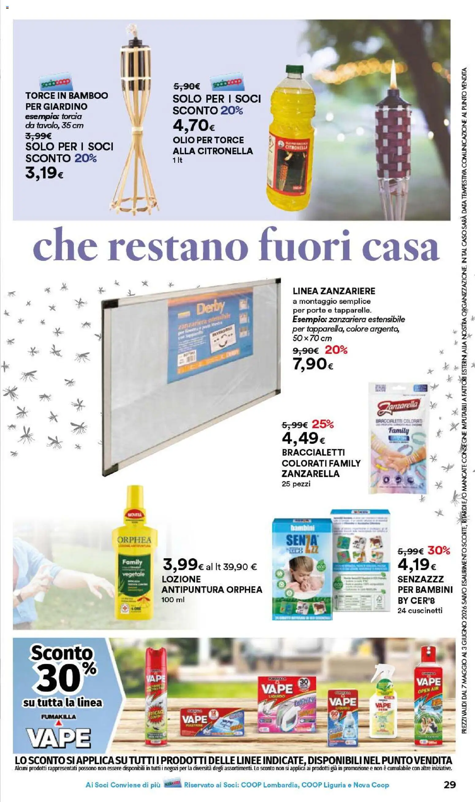 Volantino Ipercoop del 07.05.2026 | Pagina: 29 | Prodotti: Citronella, Olio, Data, Zanzariera