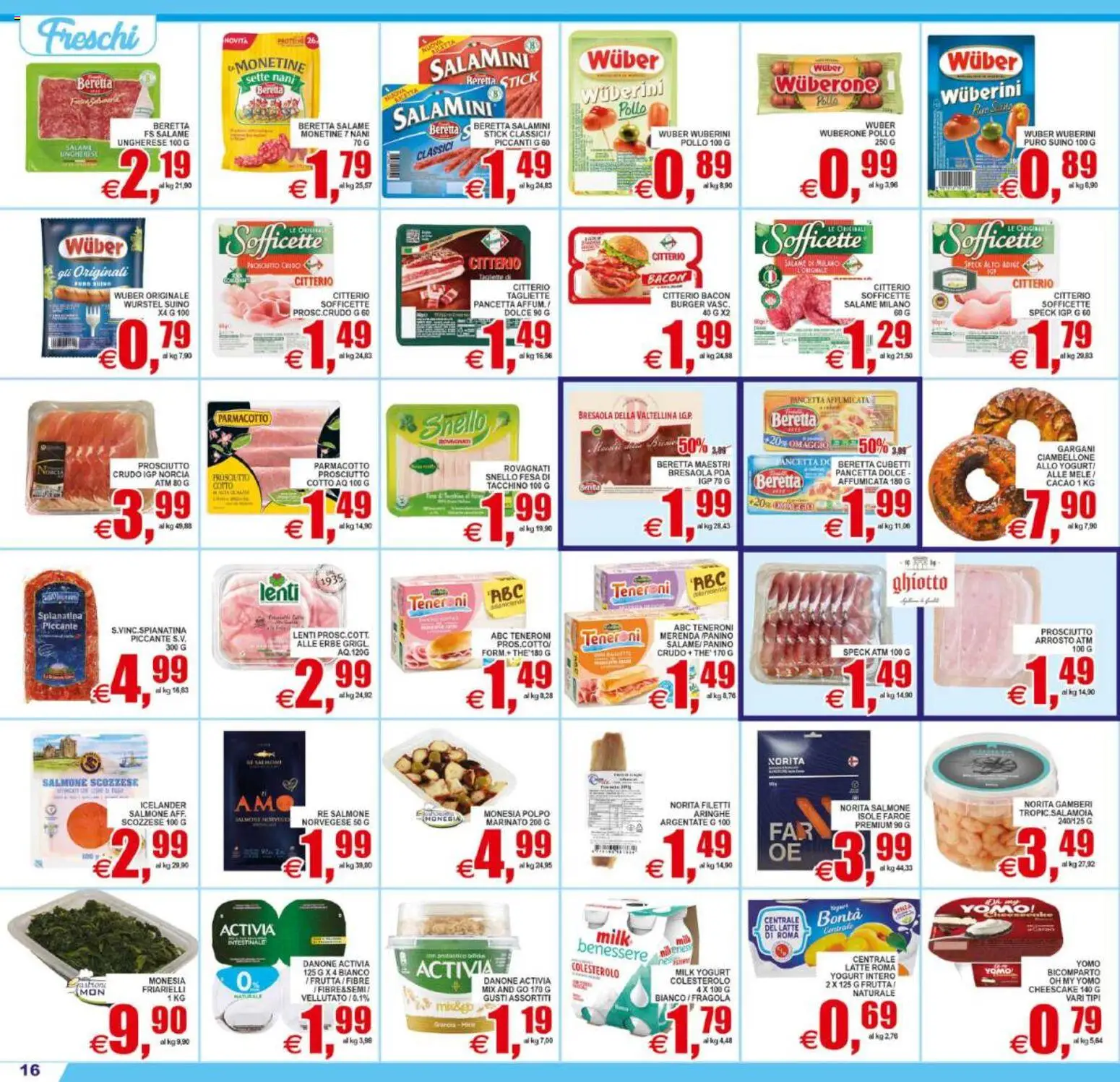 Volantino Pewex del 19/06/2026 | Pagina: 16 | Prodotti: Gamberi, Frutta, Wurstel, Friarielli