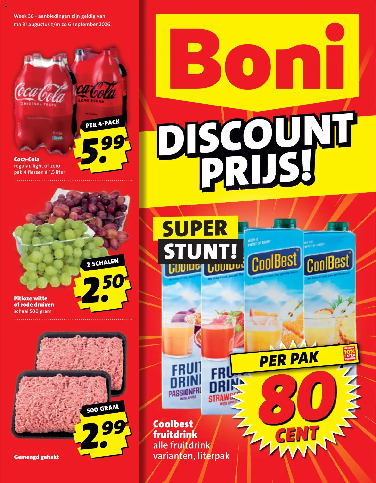 {H1} | Pagina: 1 | Producten: Gehakt, Gemengd gehakt, Fruit, Druiven