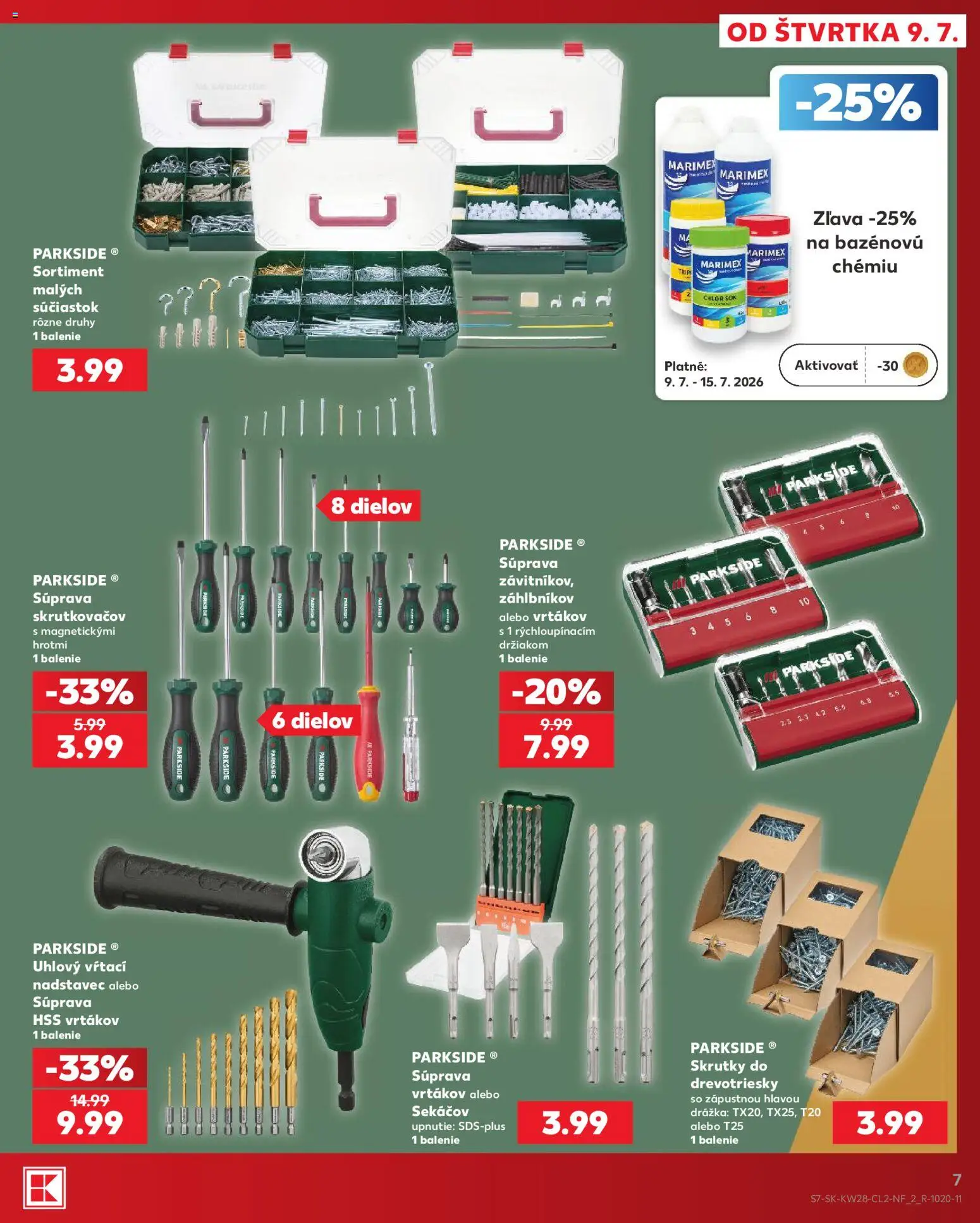 Kaufland SK akciós ujság - amely érvényes a következő dátumtól: 2026.07.09. | Oldal: 7 | Termékek: Parkside, Só