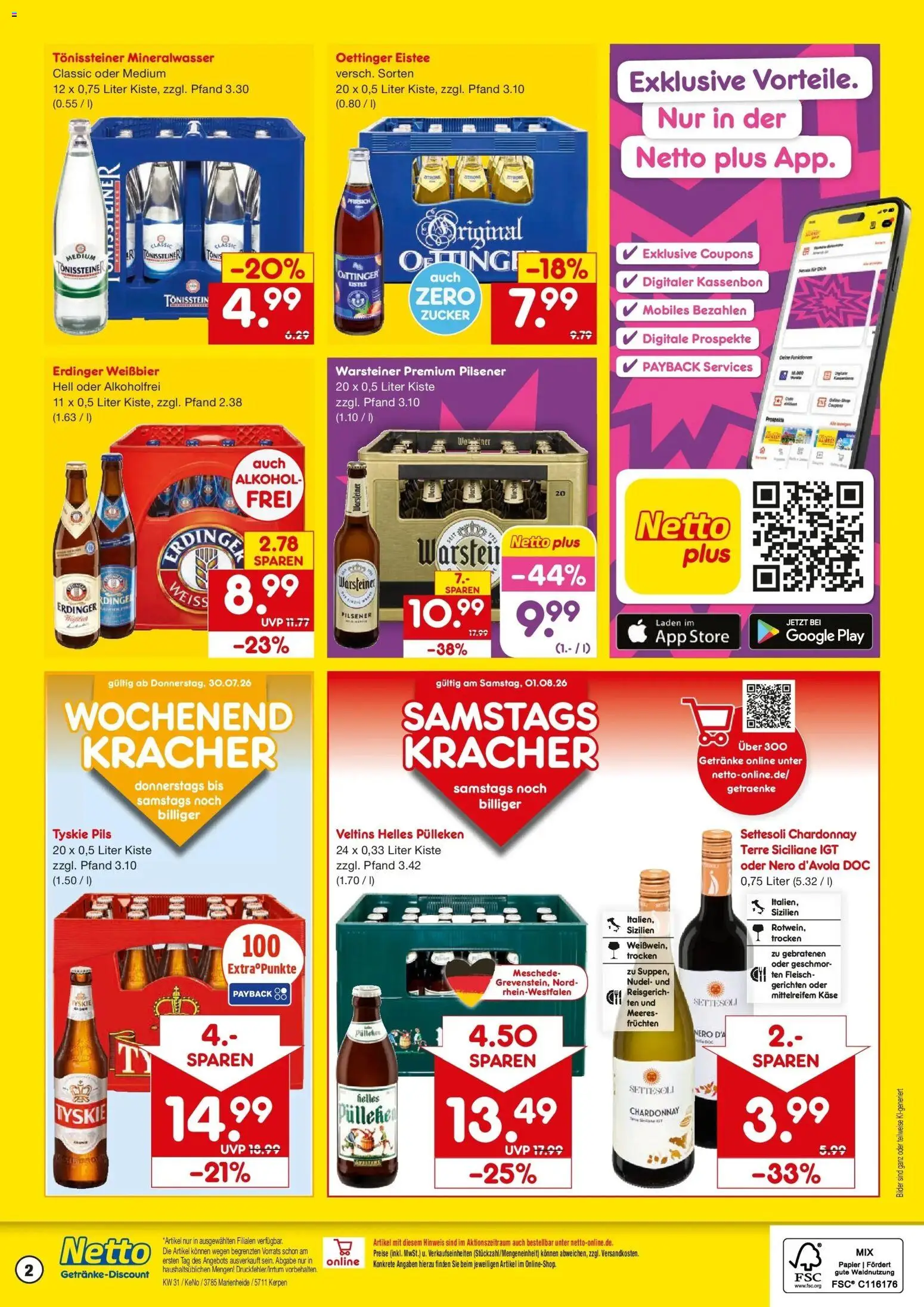 Netto Marken-Discount Prospekt Marienheide – gültig ab 27.07.2026 | Seite: 2 | Produkte: Tyskie, Pils, Bilder, Pfirsich