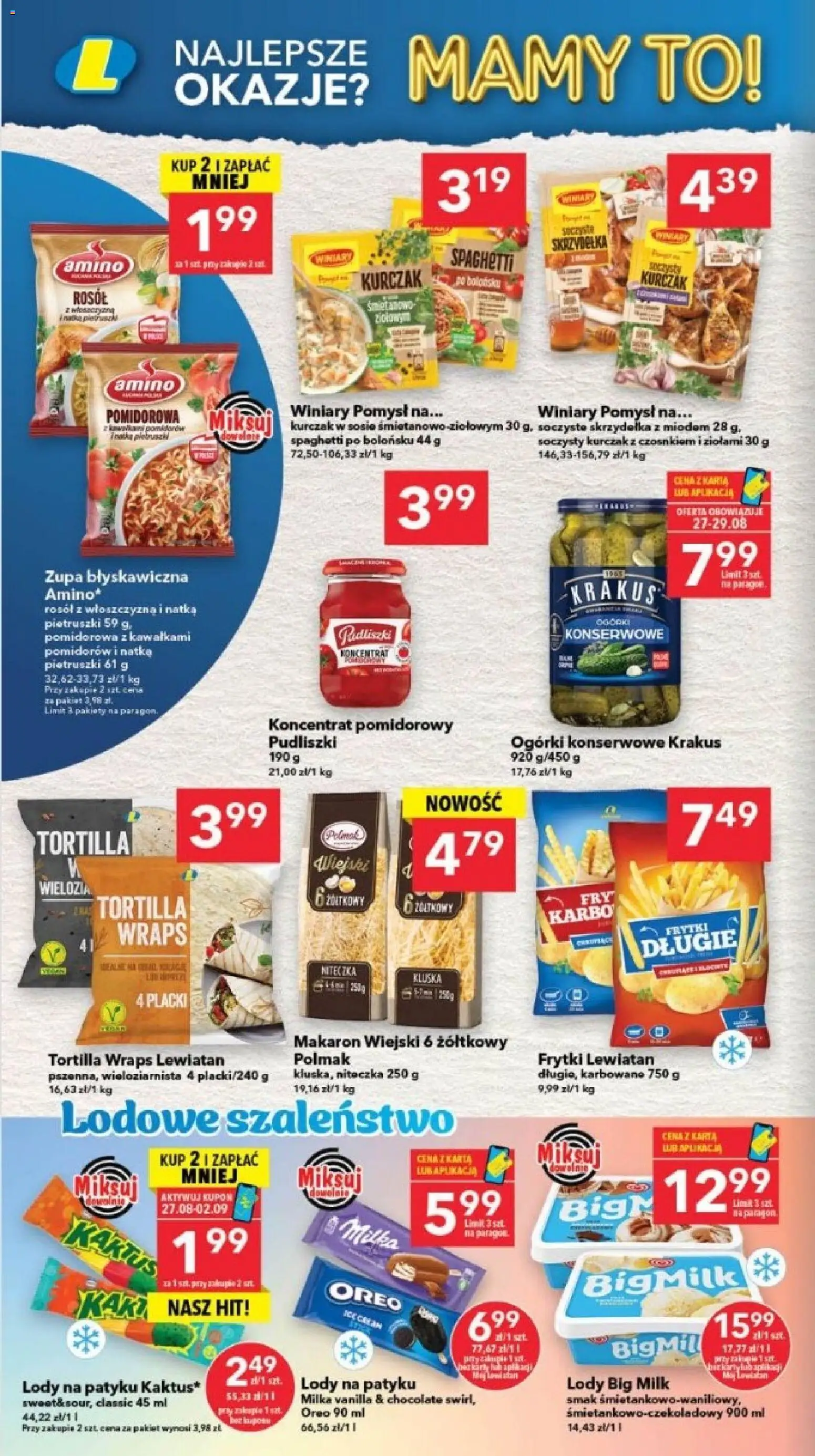 Lewiatan gazetka - Szczecin od 27.08.2026 | Strona: 4 | Produkty: Karta, Milka, Big Milk, Zupa