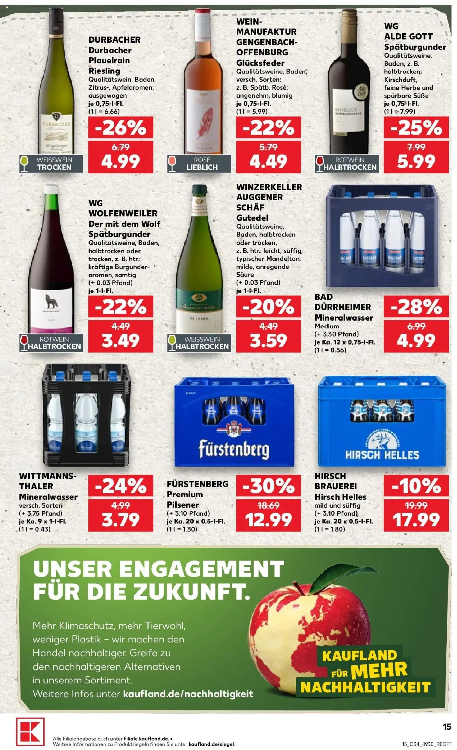 Prospekt Kaufland ab 20.08.2026 » Angebote Online zum Blättern | Seite: 15 | Produkte: Weißwein, Rotwein, Mineralwasser, Wein