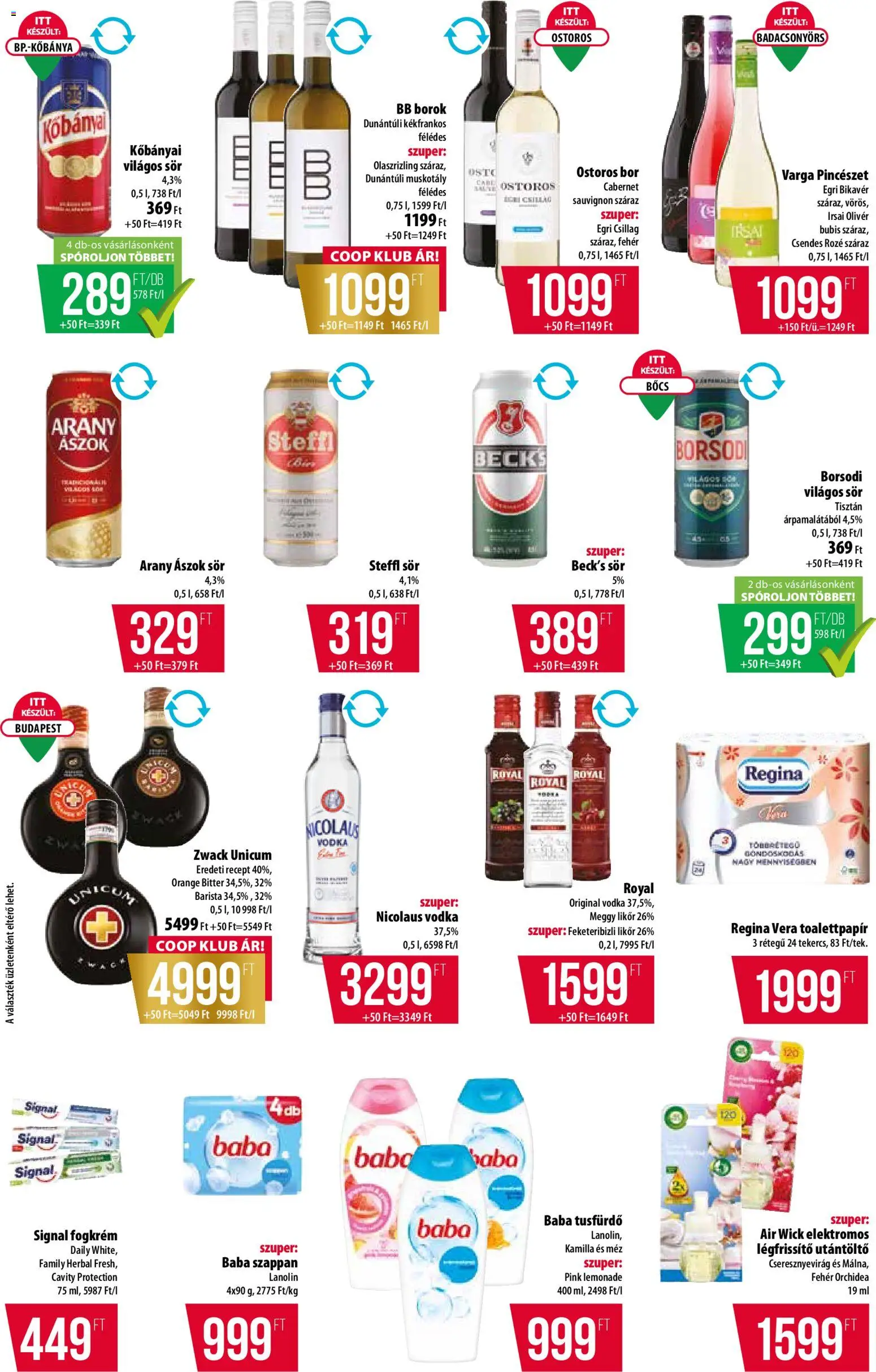 COOP akciós ujság - amely érvényes a következő dátumtól: 2026.10.08. | Oldal: 10 | Termékek: Air Wick, Arany ászok, Világos sör, Arany ászok sör