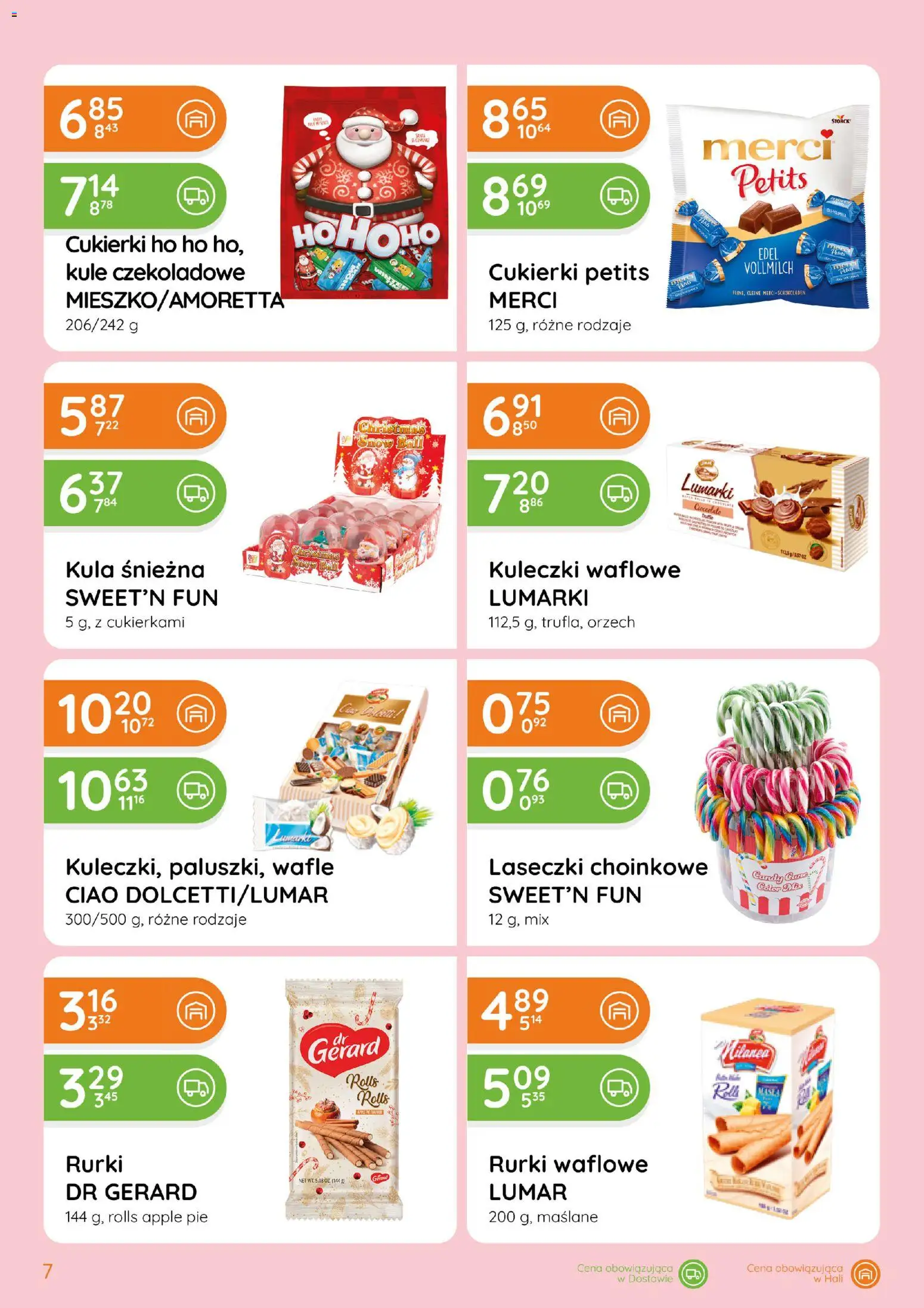 Eurocash gazetka - Katalog Boże Narodzenie - Słodycze od 15.10.2026 | Strona: 7 | Produkty: Wafle, Merci, Cukierki, Rurki waflowe