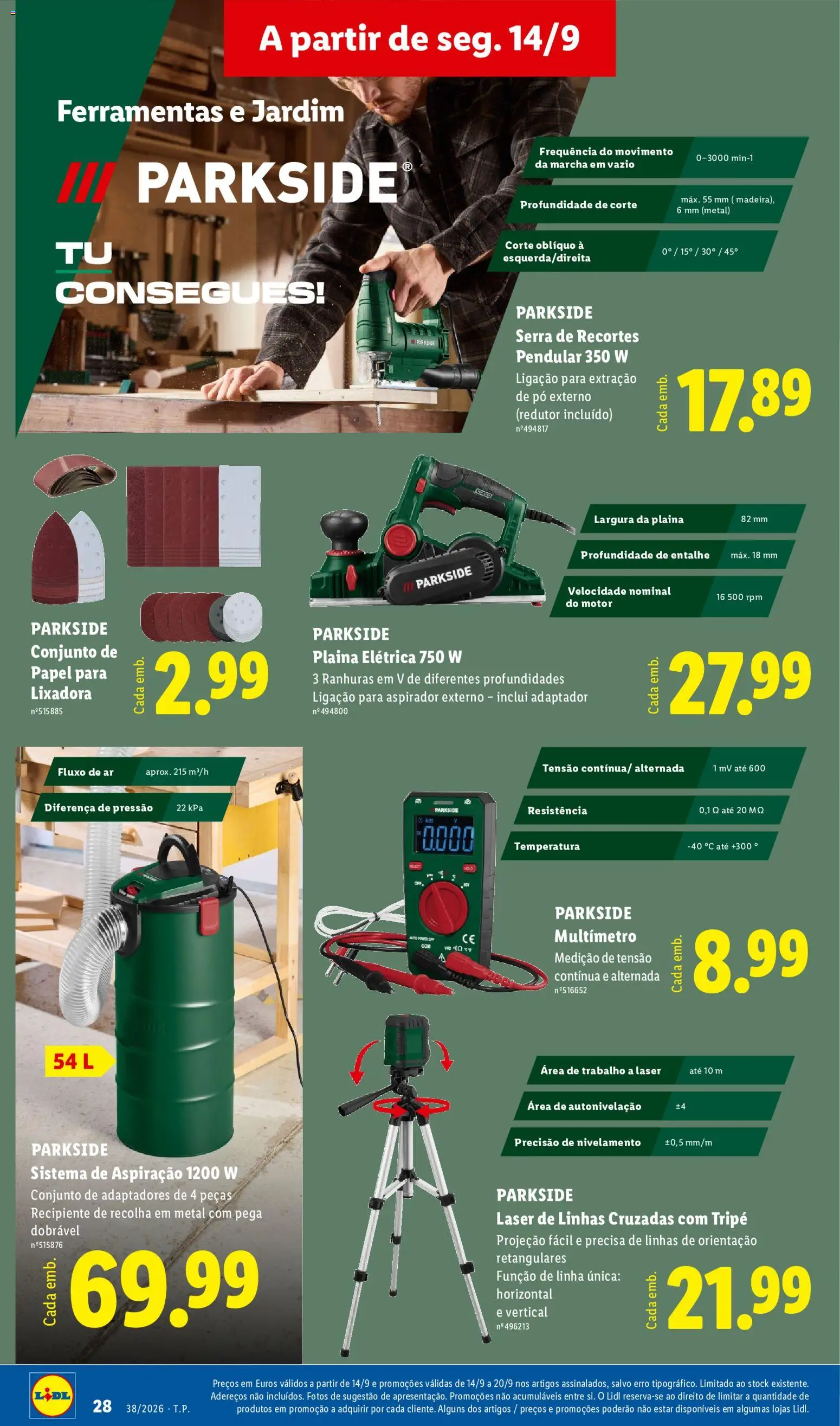 Lidl folheto │ válido de 14/09/2026 | Página: 28 | Produtos: Adaptador, Aspirador, Pó, Ferramentas