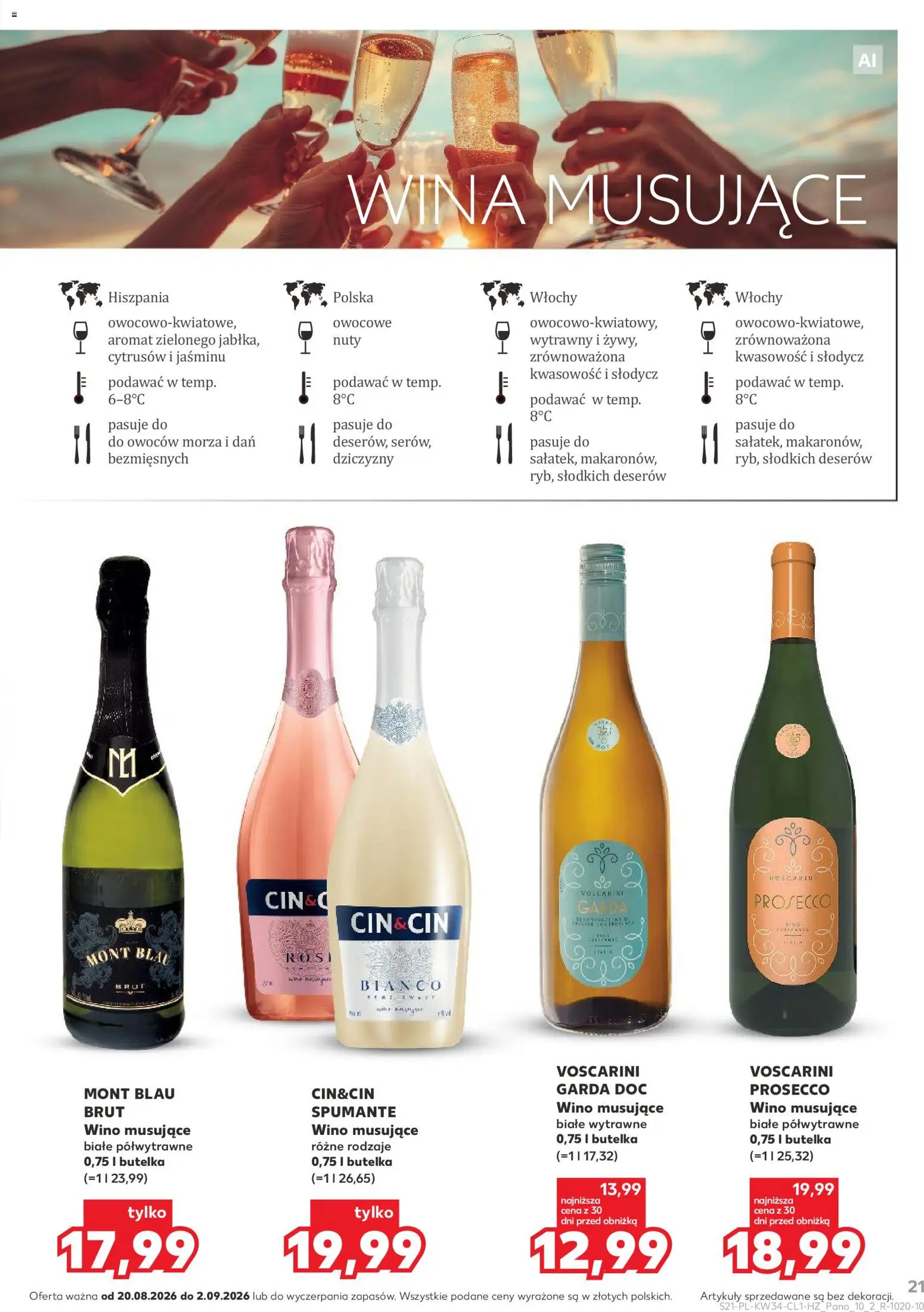 Kaufland Polsko leták - Barek od 20.08.2026 | Strana: 21 | Produkty: Prosecco